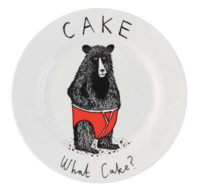 Funny 'Cake, What Cake?' Ceramic Side Plate - 6 Inch Dessert Plate for Parties, Home Decor & Gift Giving