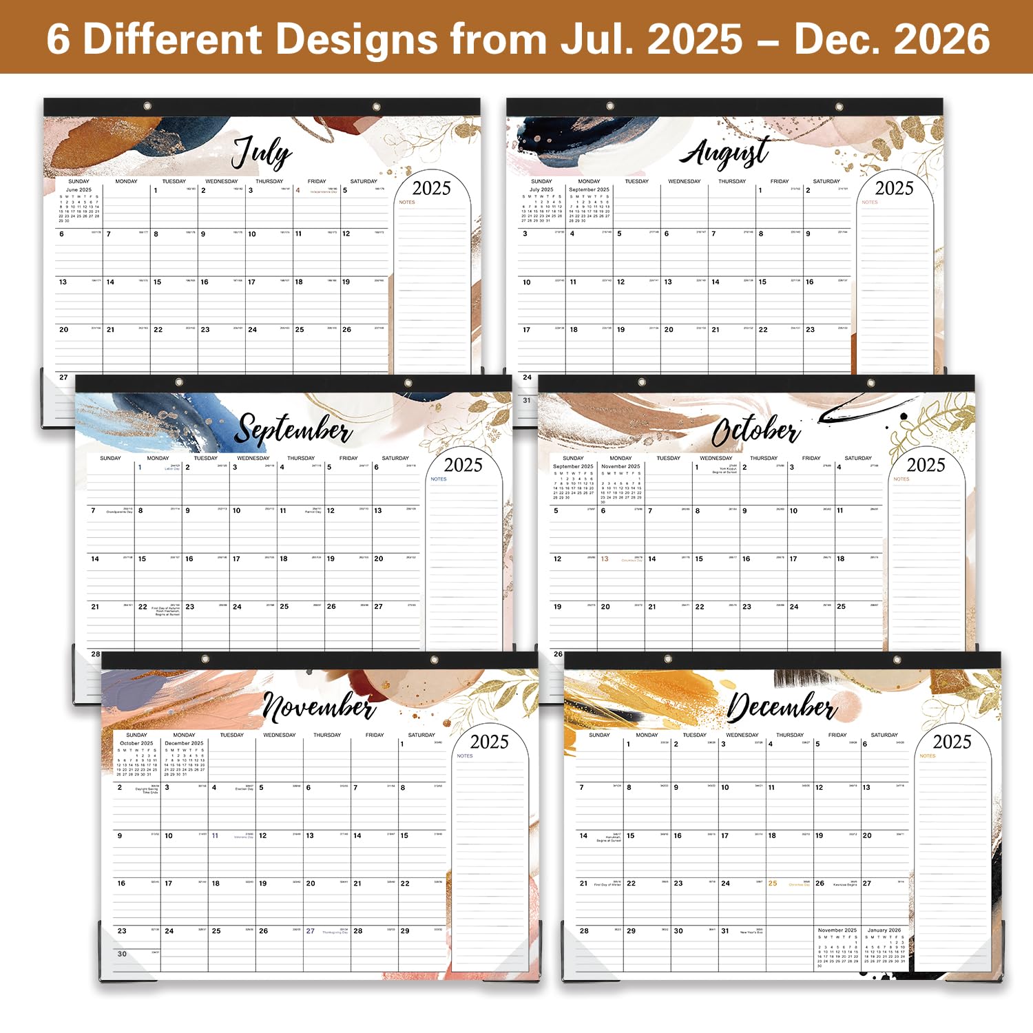 2025-2026 18-Month Large Desk Calendar | July 2025 to December 2026 | 14.6