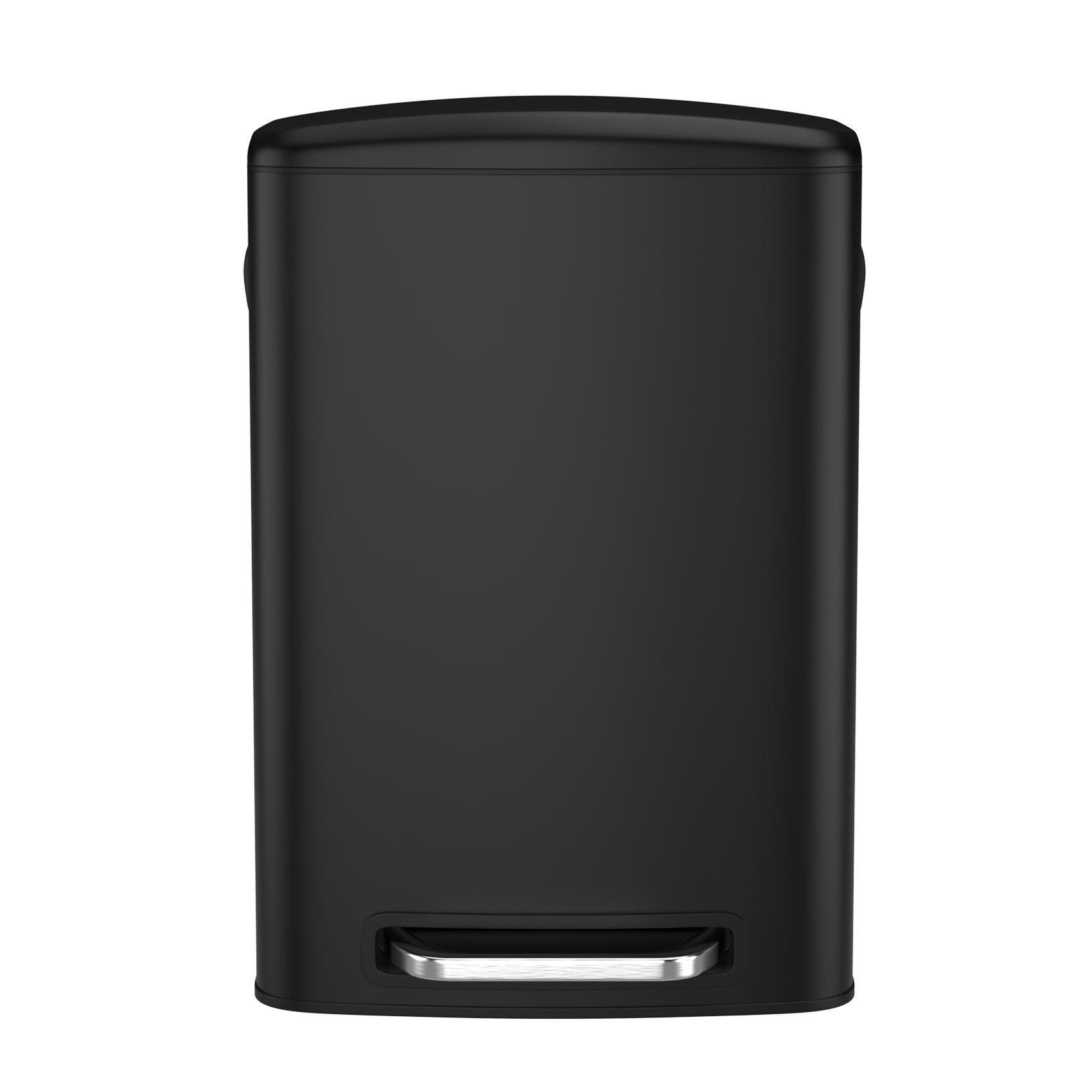 13 Gallon 50L Stainless Steel Step Trash Can with Soft Close Lid - Rectangular Kitchen Garbage Bin Includes 30 Trash Bags - Perfect for Home, Office, and Restaurant Use