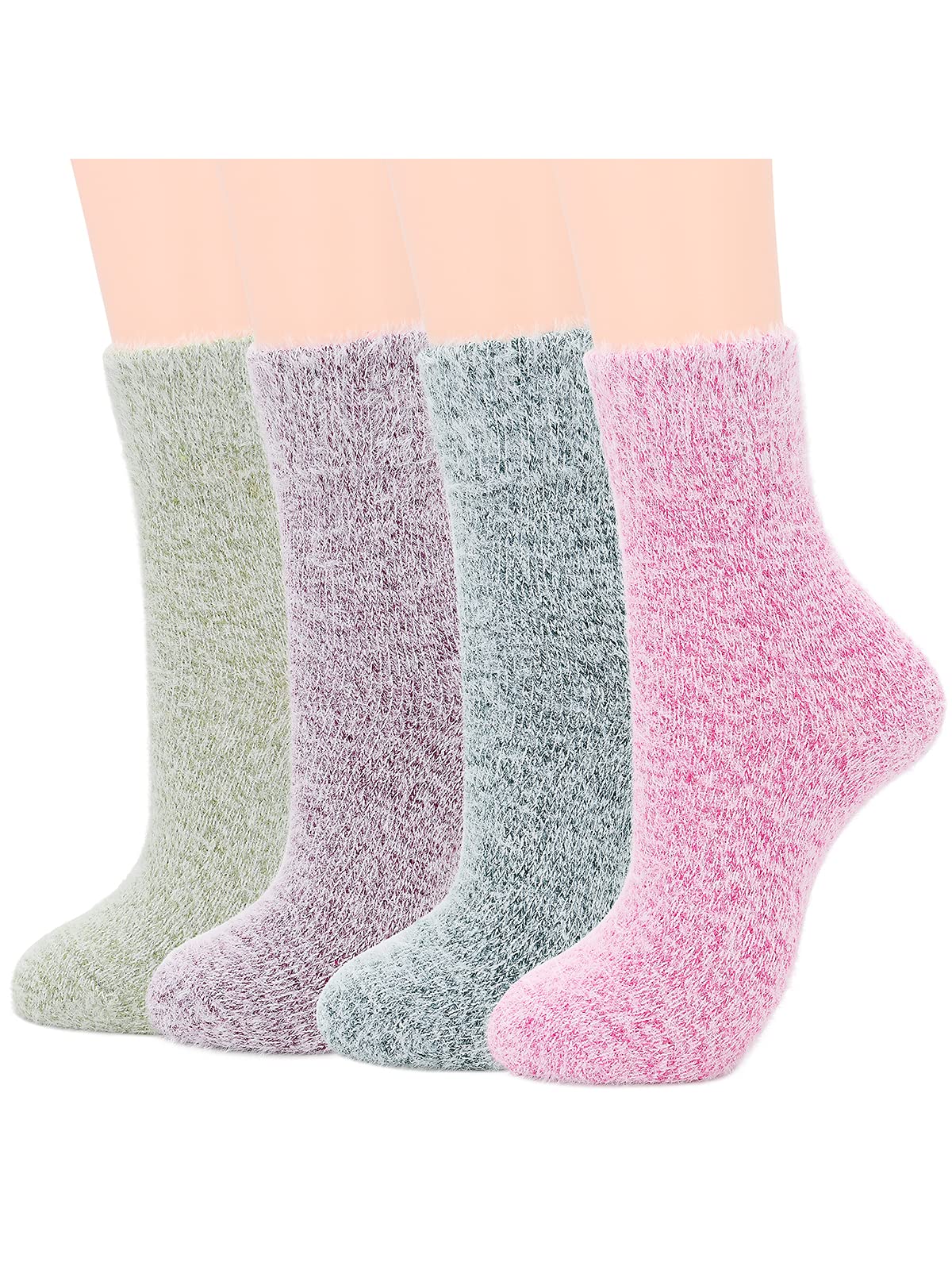 Women's Wool Socks - Cozy Winter Thermal Knit Cabin Socks with Cushion & Moisture Wicking - Vintage Style Warm Crew Socks - Perfect Gift for Her - Ideal for Hiking, Snowboarding & Cold Weather Activities
