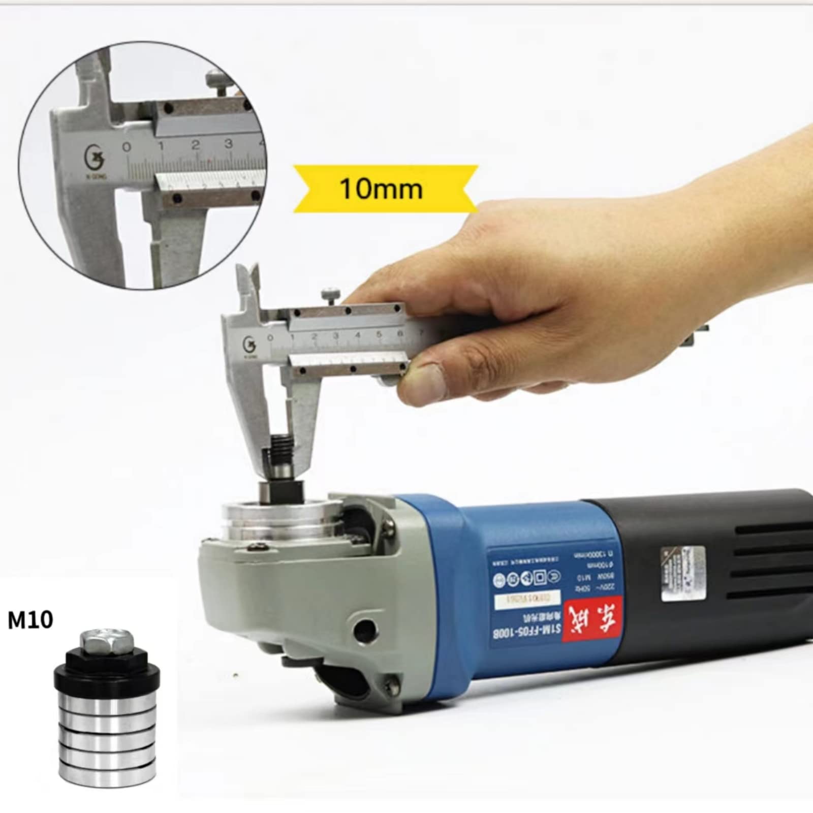 Angle Grinder to Grooving Machine Protective Cover with M10 Adapter - Safety Dust Collection Guard Kit for Water Cutting & Metalworking | Workshop & Construction Site Use