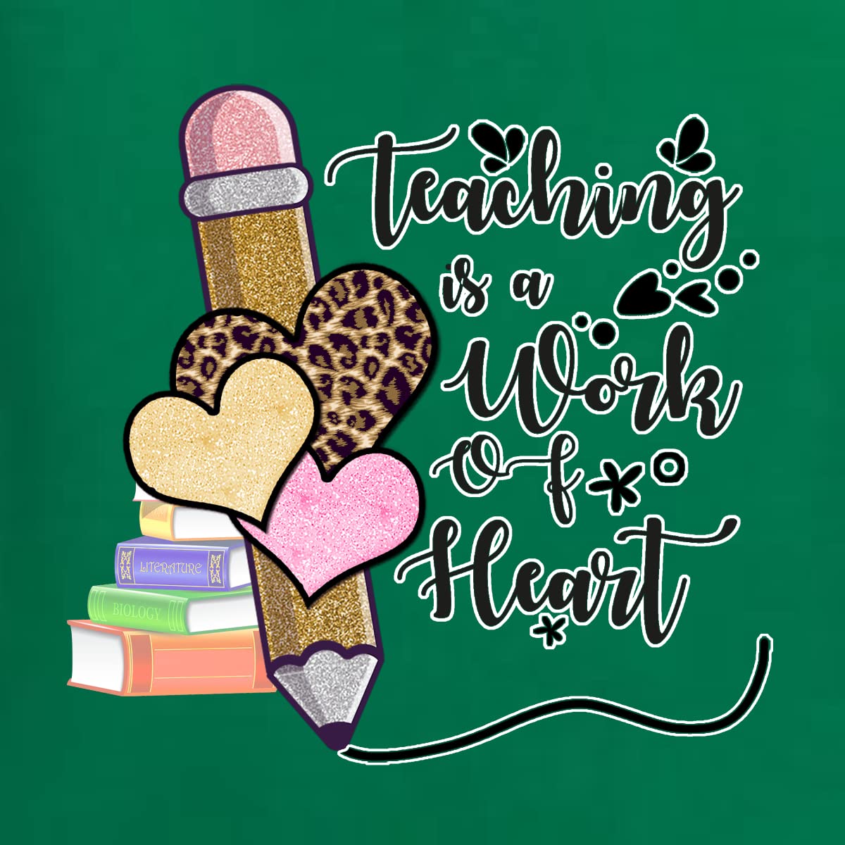 Wild Bobby Teaching is a Work of Heart Pop Culture Men's Graphic T-Shirt - Funny Teacher Appreciation Gift for Educators, Dad & Graduates - Perfect for School, Work & Casual Wear