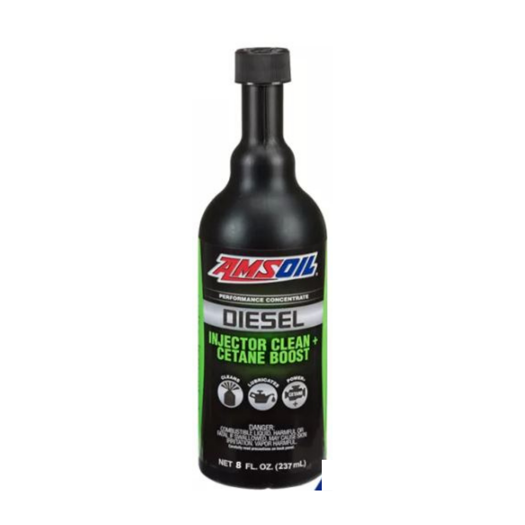 AMSOIL Diesel Injector Clean + Cetane Boost 8oz - Premium Diesel Fuel Additive for Improved Engine Performance & Fuel Efficiency | Ideal for Trucks, SUVs & Heavy-Duty Vehicles