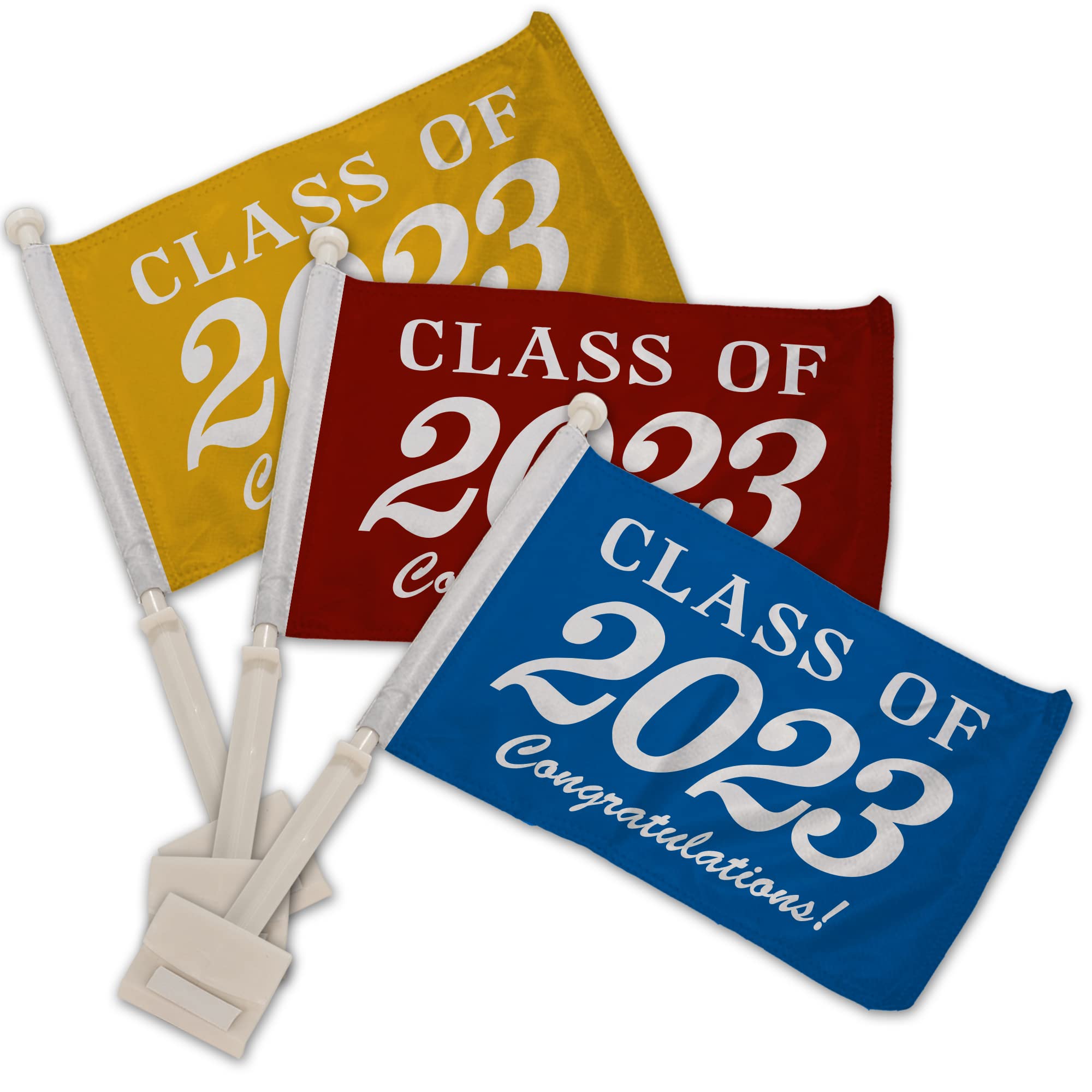 2021 & 2020 Graduation Car Flags - Class of 2021/2020 Car Decorations - Parade Car Flags for Graduation Celebrations - Perfect for Commencement Parades, Graduation Parties & School Spirit Events