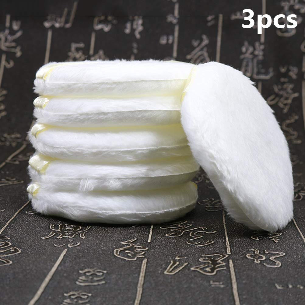 3 Pack Large Ultra Soft Powder Puffs - Fluffy Cosmetic Sponge for Foundation & Compact Powder - White Short Plush Makeup Puff for Women - Perfect for Liquid, Cream & Powder Application