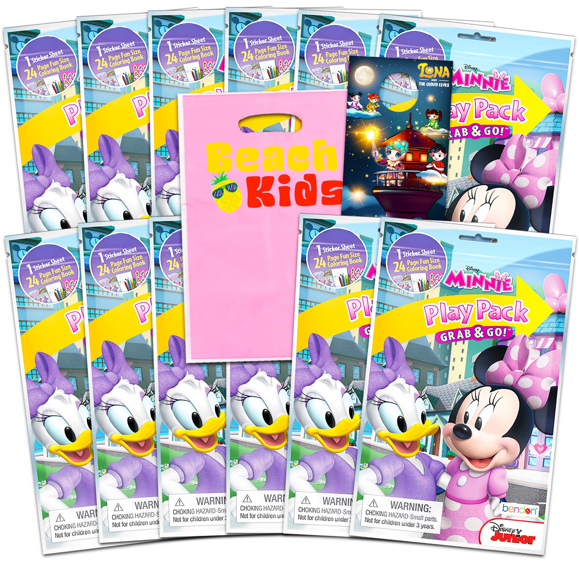 Disney Minnie Mouse Party Favor Pack - 12 Play Sets with Coloring Books & Stickers | Perfect for Birthday Parties, Classroom Rewards & Kids' Gift Bags
