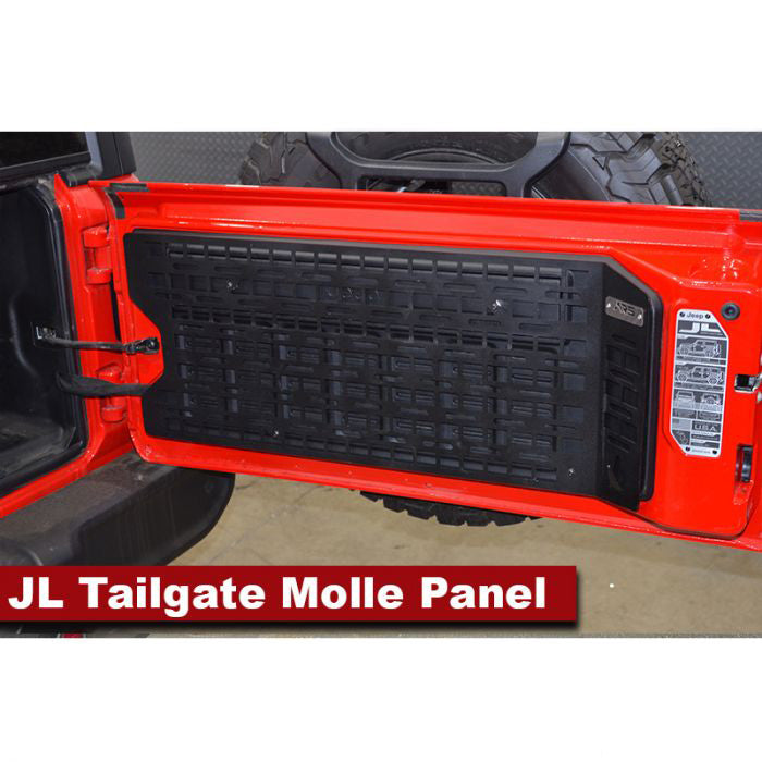 JL Wrangler Tailgate MOLLE Panel - Heavy Duty Storage Organizer for Jeep Wrangler JK JL Accessories - Perfect for Off-Road Gear & Camping Equipment Organization
