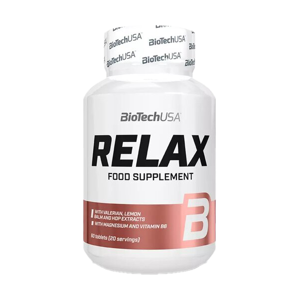 BioTechUSA Relax Supplement - 60 Tablets for Stress Relief & Better Sleep - Natural Calm Support for Daily Relaxation & Wellness