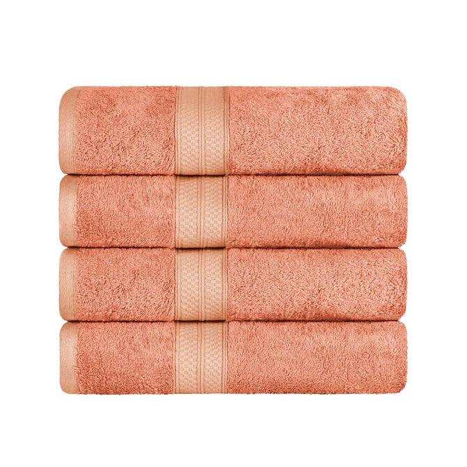 Ultra Soft Rayon Bamboo Cotton Blend 4-Piece Bath Towel Set | Highly Absorbent & Quick-Drying | Perfect for Spa, Bathroom & Beach Use