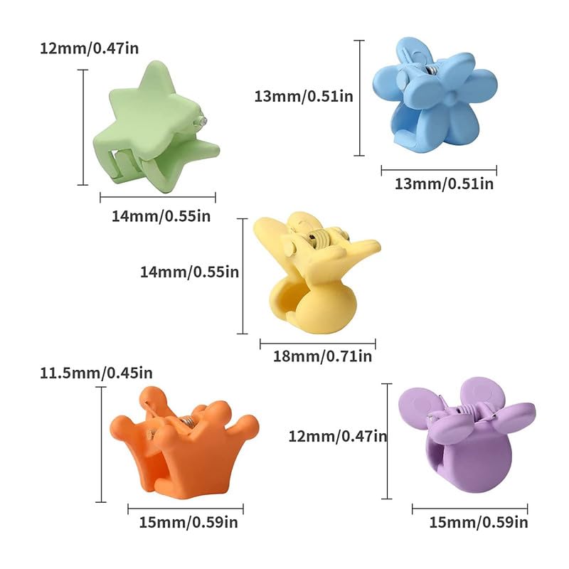 LYTIX 10PCS Mini Hair Claw Clips - Cute Small Hair Accessories for Women & Girls - Perfect for School, Work & Styling