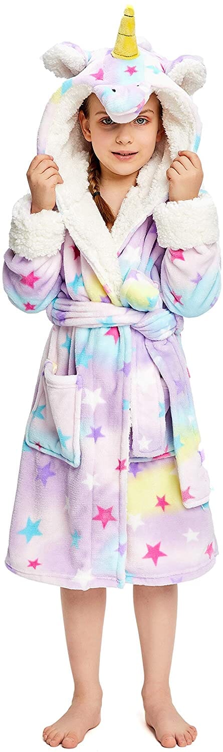 Soft & Cozy Princess Unicorn Bathrobe for Kids - Fast Priority Shipping - Perfect for Birthday Gifts, Spa Days & Bedtime Comfort