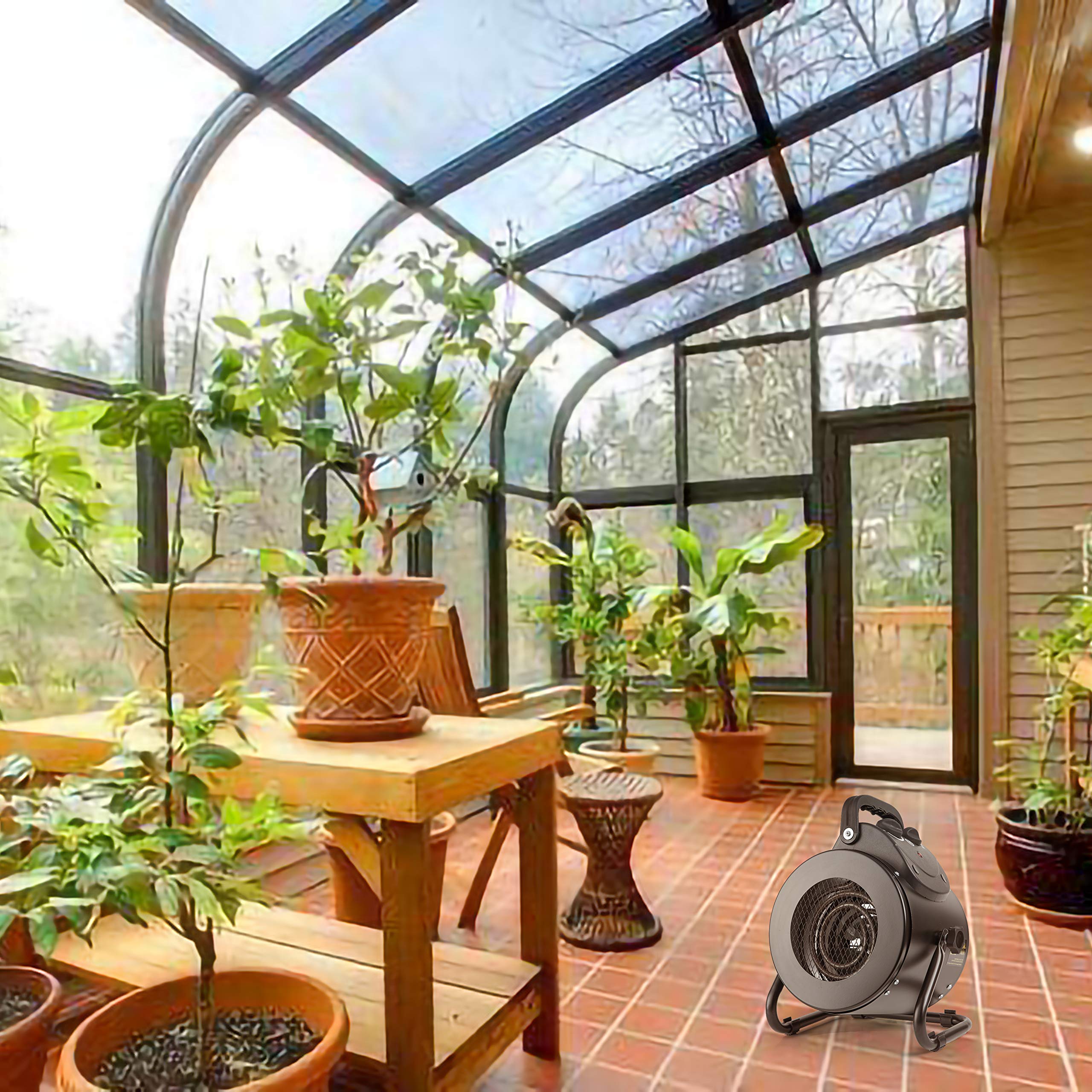 Portable Electric Heater Fan with Overheat Protection - Fast Heating Space Heater for Greenhouse, Grow Tent, Workplace & Home Office - Ideal for Indoor Winter Use & Small Spaces