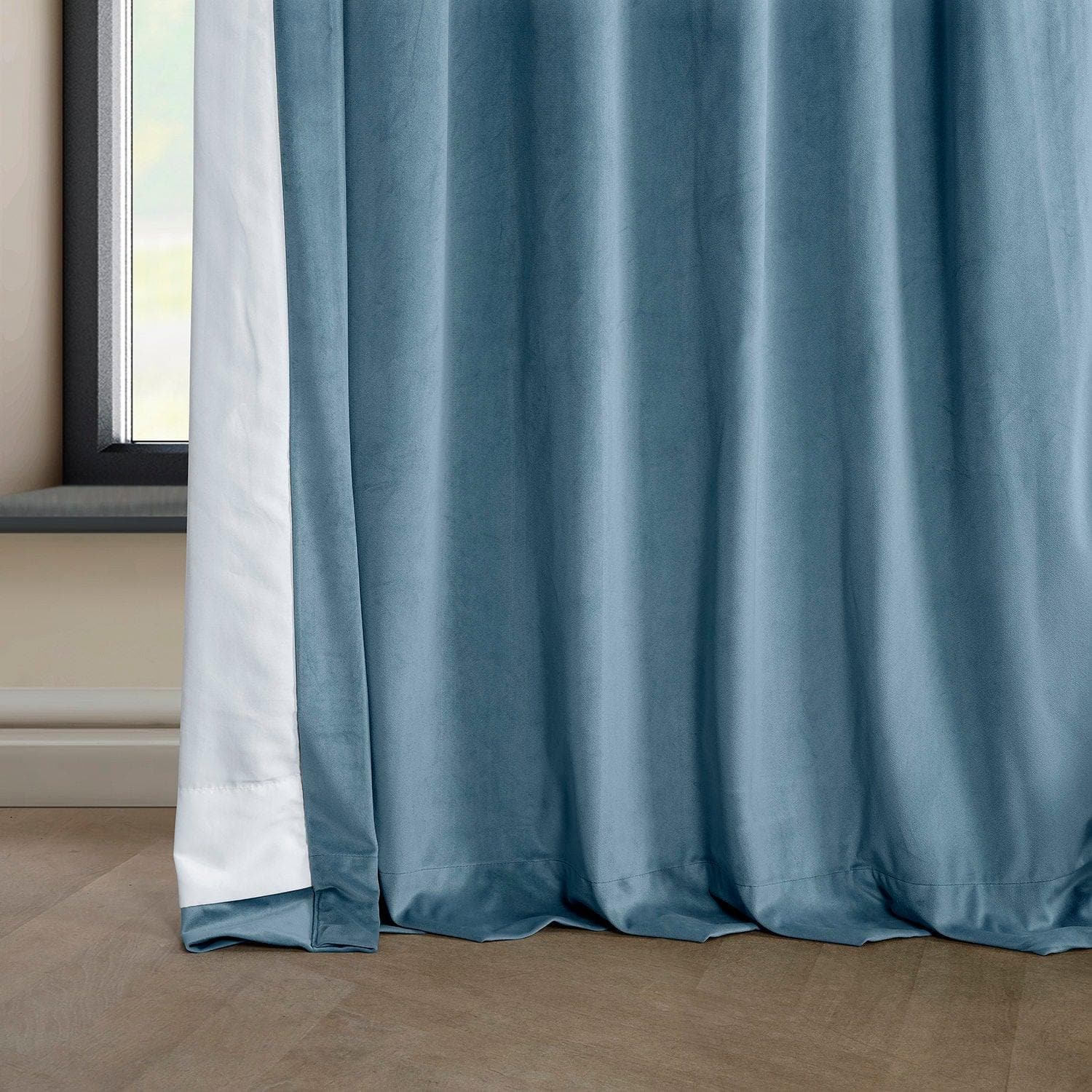 Light Blue Heritage Plush Velvet Blackout Curtains - Thermal Insulated Window Drapes for Bedroom, Living Room & Nursery (54x84 Inches)