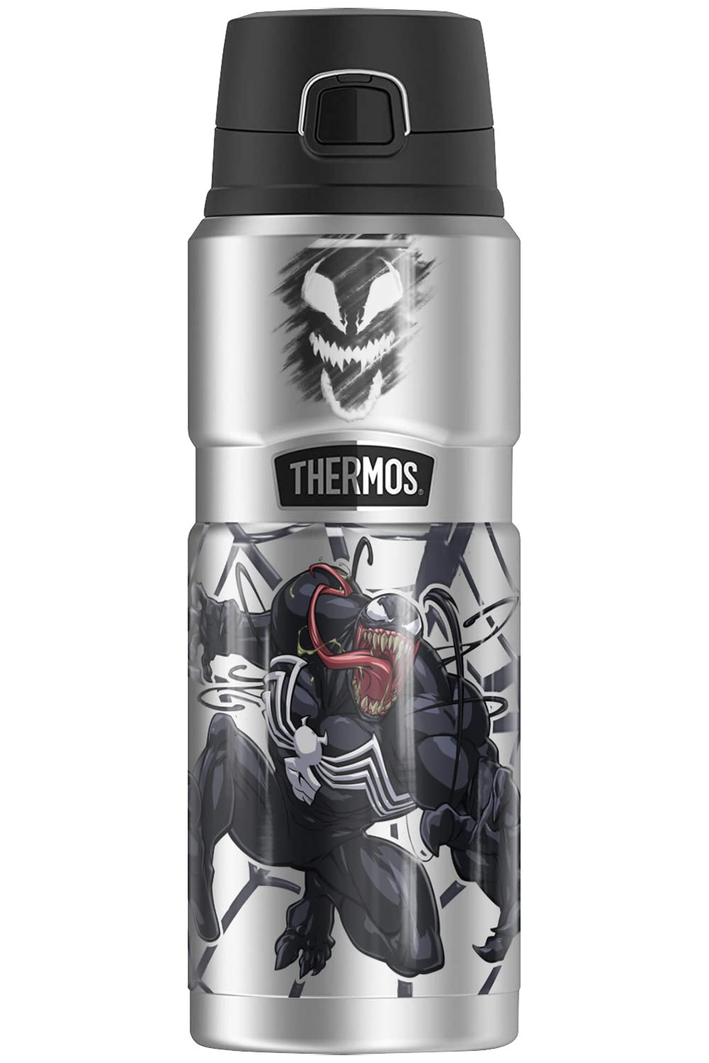 Venom Web THERMOS STAINLESS KING 24oz Stainless Steel Water Bottle - Vacuum Insulated Double Wall Leakproof Flask for Gym, Hiking & Outdoor Activities