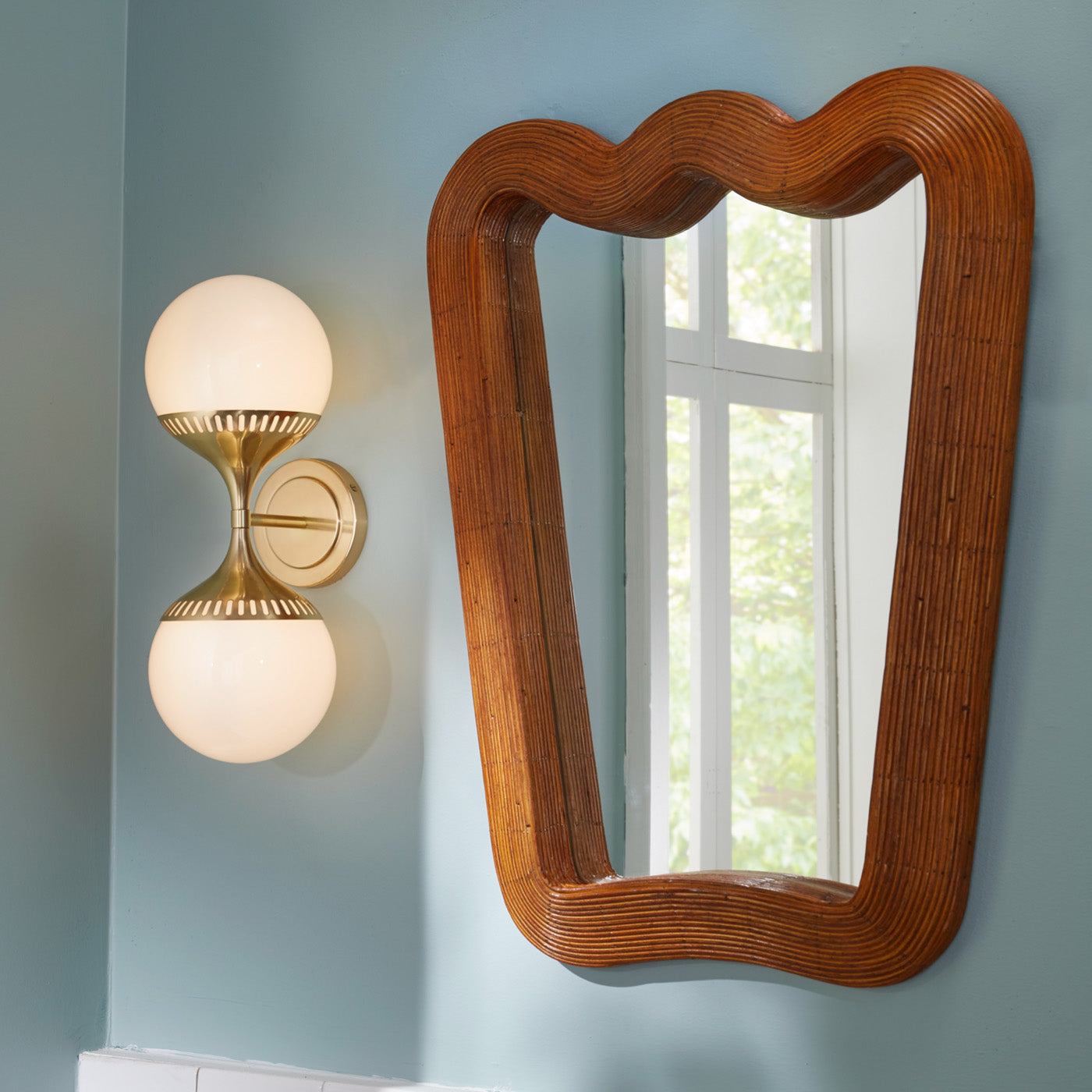 Rio End on End Sconce Wall Light - Modern Brass Finish Wall Sconce for Living Room, Bedroom & Hallway Lighting Decor