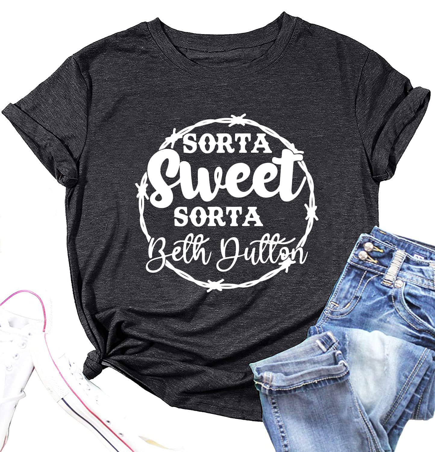 Funny Vintage Cowgirl Graphic T-Shirt for Women - Distressed Short Sleeve Tee | Casual Wear, Western Theme Parties & Country Music Events