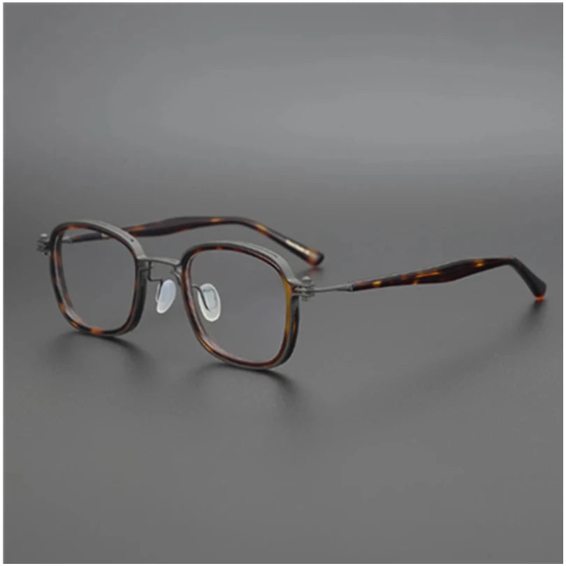 Stylish Aimee Unisex Full Rim Square Titanium Acetate Eyeglasses Frame 14622 - Perfect for Work, Reading & Fashion Accessories