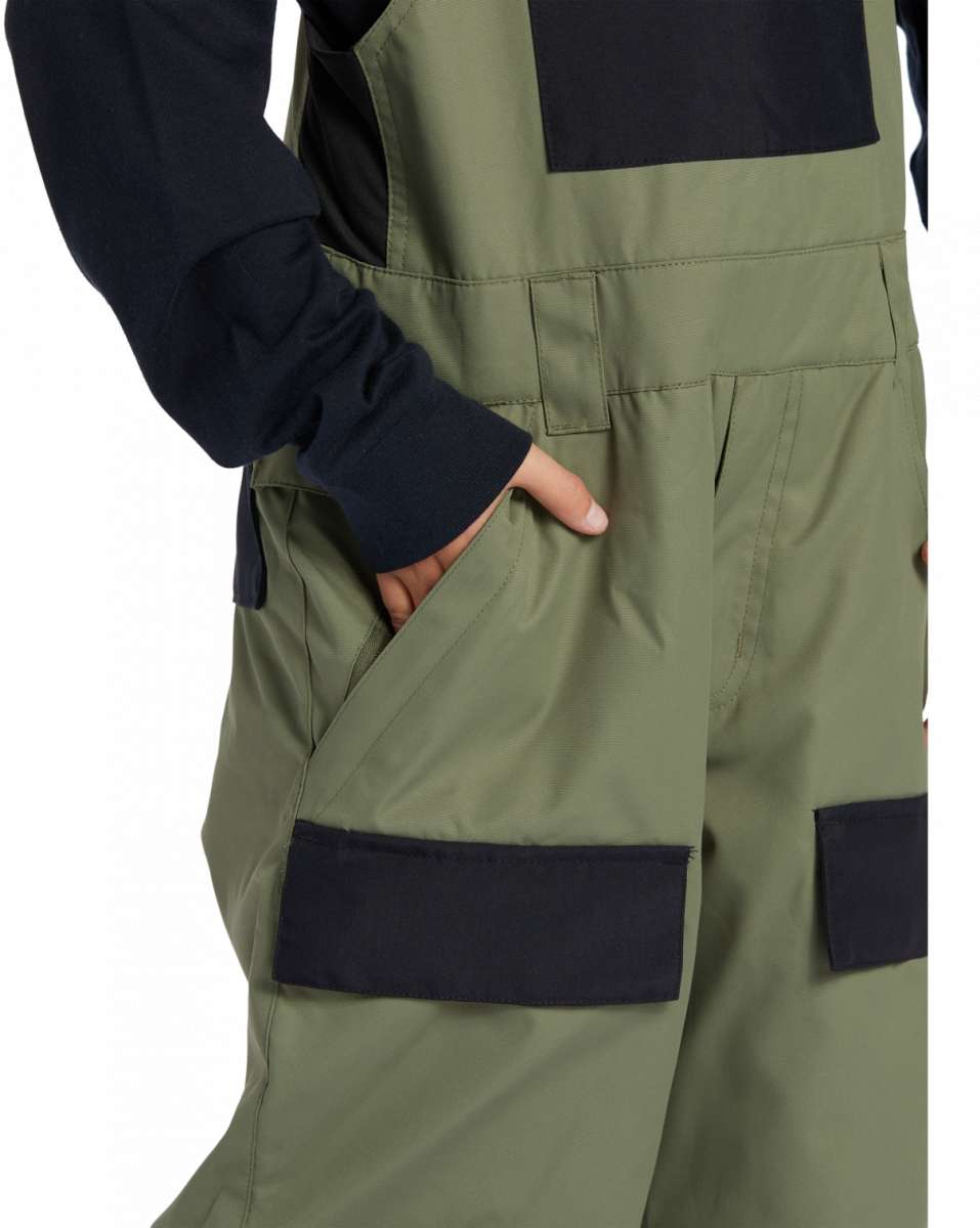 DC Youth Roadblock Insulated Bib - Winter Snow Bib Overalls for Kids & Teens - Waterproof Snow Pants for Skiing, Sledding & Outdoor Activities (2024 Edition)