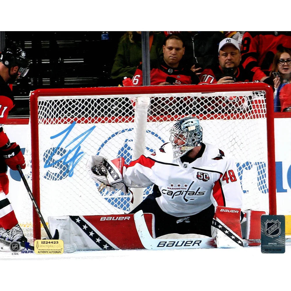 Logan Thompson Autographed Washington Capitals 8x10 Photo - Signed Hockey Memorabilia with COA - Perfect for NHL Fans, Sports Collectors & Man Cave Decor