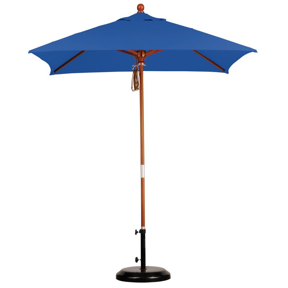 6 ft. Square California Umbrella with Marenti Wood Frame & Sunbrella Fabric - Perfect for Patio, Garden, Poolside, and Outdoor Dining Areas