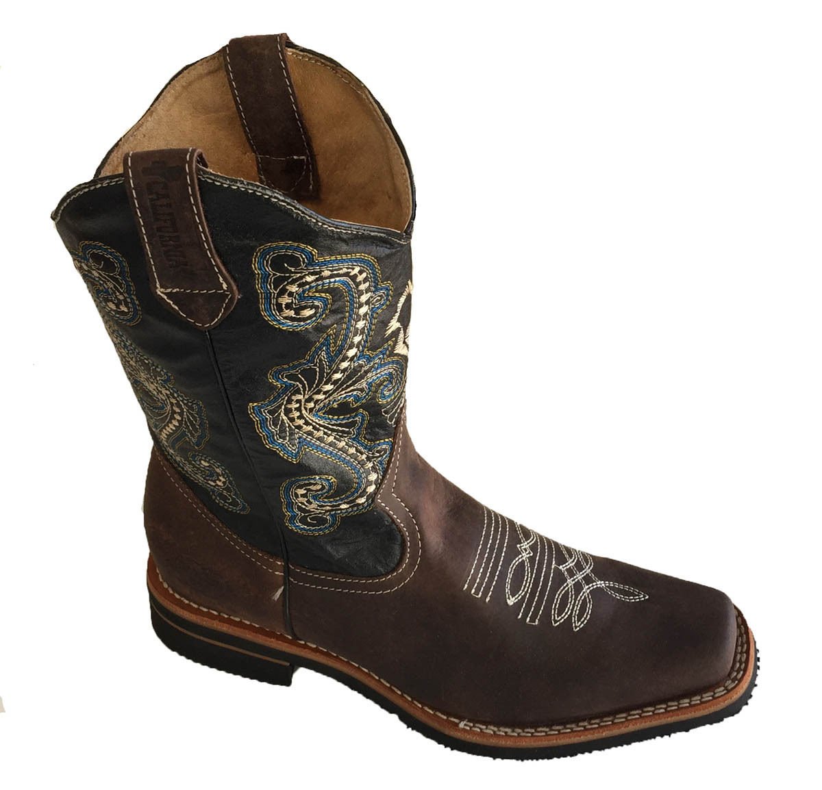 **Genuine Cowhide Leather Men's Cowboy Boots - Square Toe Western Rodeo Boots for Men - Perfect for Country Dancing, Rodeo Events & Casual Wear**