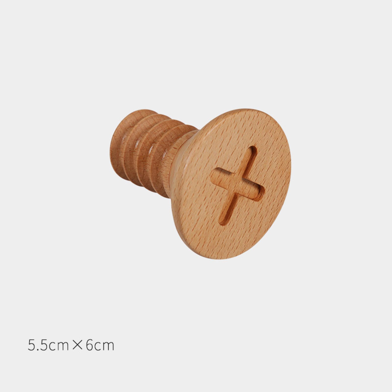 4 Pack Solid Wood Cabinet Knobs & Drawer Pulls - Cute Semi-Circular Wardrobe Handles for Kids Room (Cross Beech) | Perfect for Children's Furniture, Dressers & Closet Doors