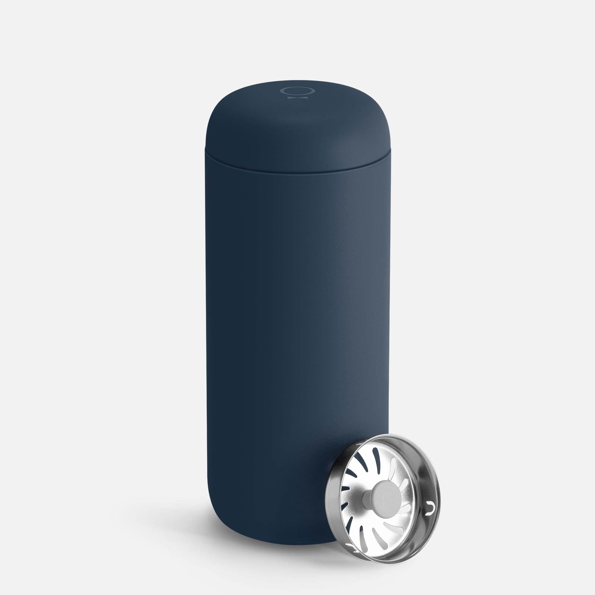 Fellow 16 oz Carter Move Travel Mug - Vacuum-Insulated Stainless Steel Coffee Tumbler with Ceramic Coating & Splash Guard - Stone Blue - Perfect for Commuting, Office & Outdoor Adventures