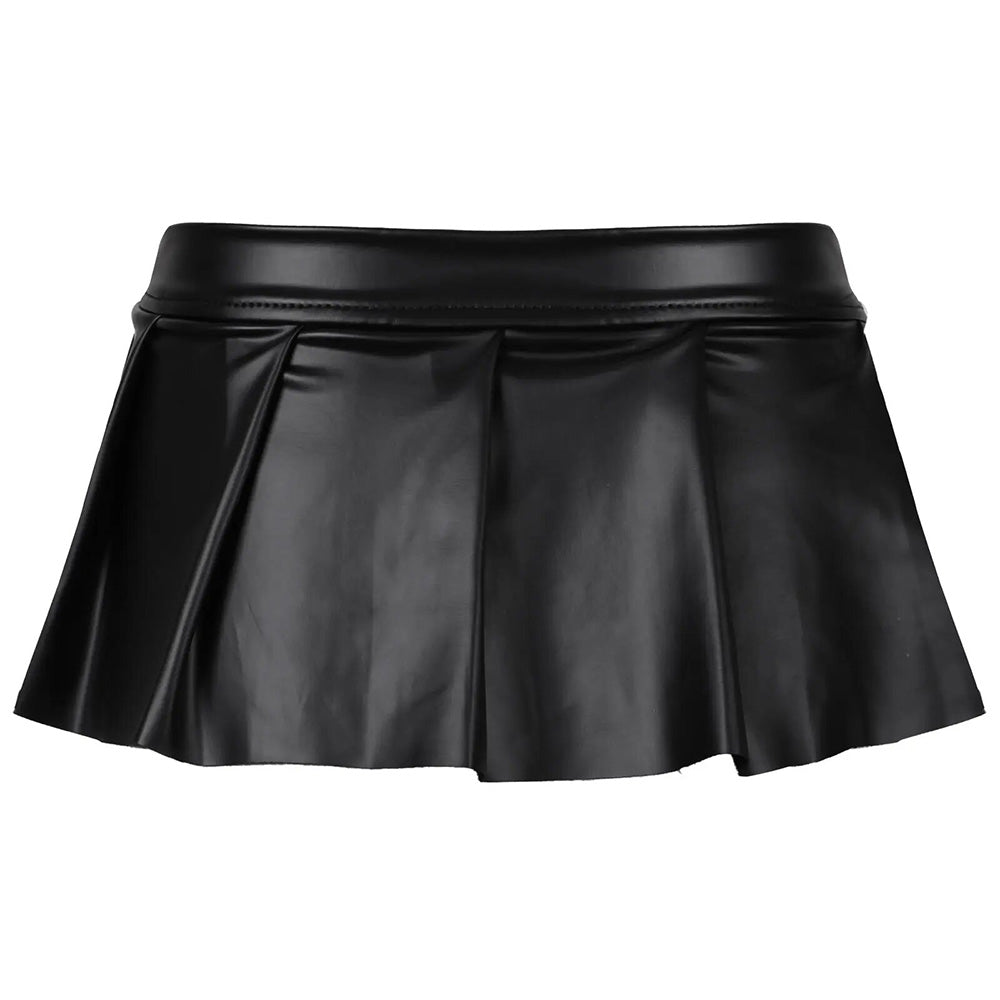 JSY Matte Wet Look Pleated Micro Mini Skirt - Sexy High Waist Bodycon Skirt for Women | Perfect for Clubbing, Date Night & Party Outfits