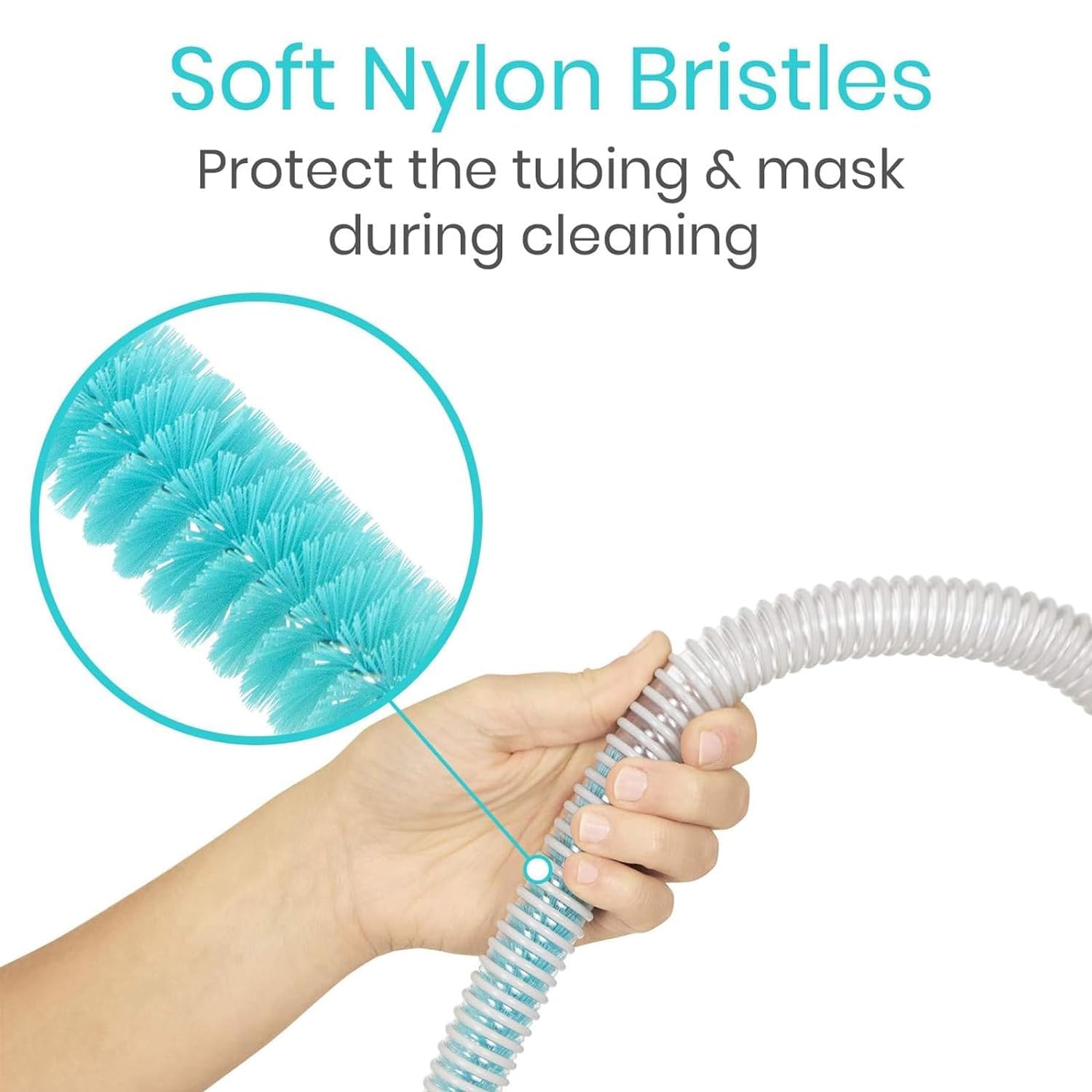 Stainless Steel CPAP Tube and Mask Cleaning Brush - Flexible Wire Bristle Cleaner for CPAP Hoses, Universal Fit for Standard Tubing Kits (Black) - Perfect for Sleep Apnea Therapy Equipment Maintenance and Home Healthcare Use
