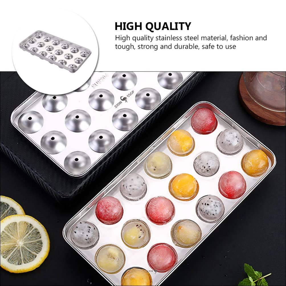 Premium Stainless Steel Ice Ball Mold - Reusable Ice Cube Tray for Whiskey, Cocktails & Beverages | Durable Freezer Trays for Perfect Spheres | Ideal for Home Bars, Parties & Chilling Drinks