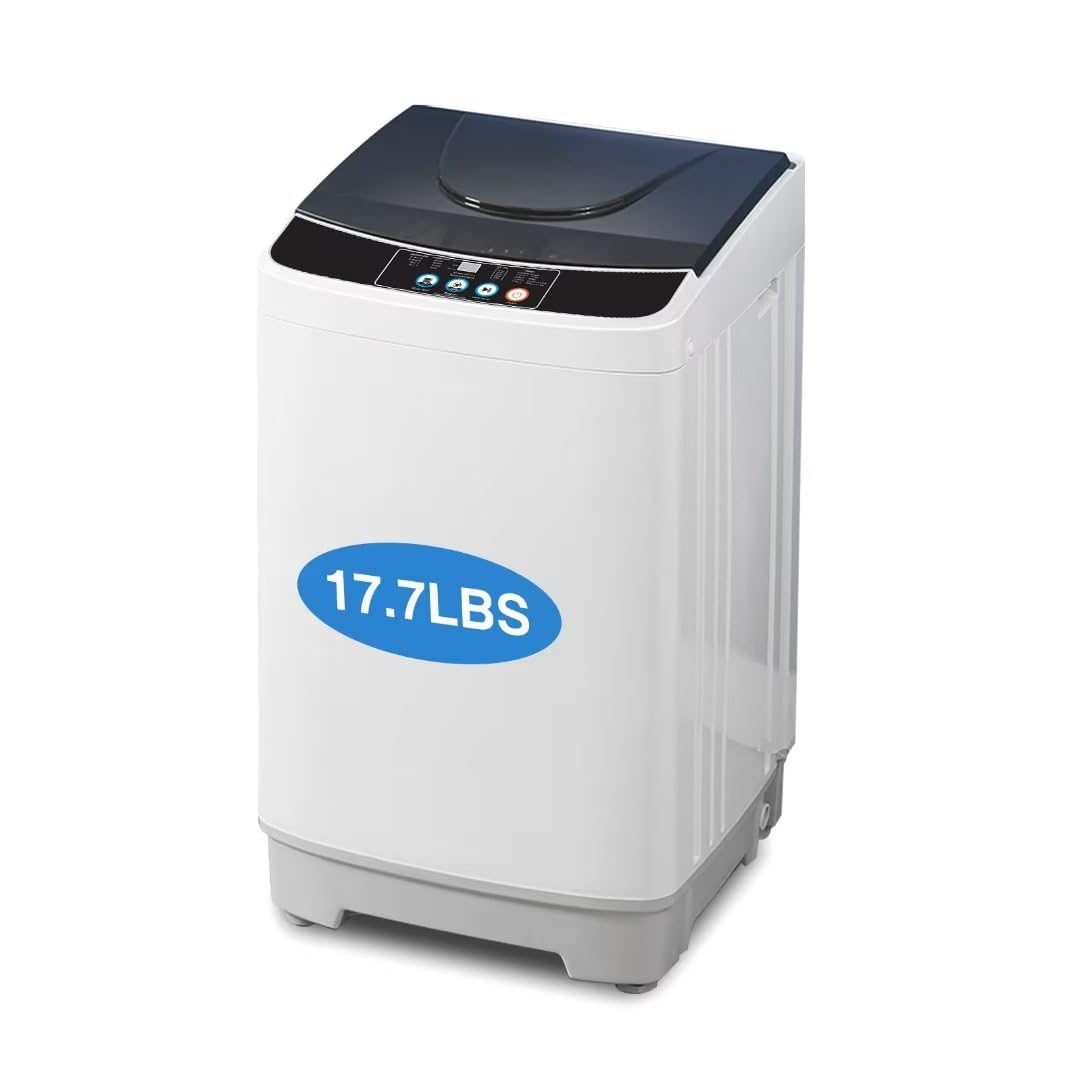Portable Washing Machine 17.8 lbs - Compact Apartment Washer with 8 Water Levels & 10 Wash Programs - Perfect for Small Spaces, Dorms, RVs, and Tiny Homes - Easy Laundry Solution for Apartments & Travel