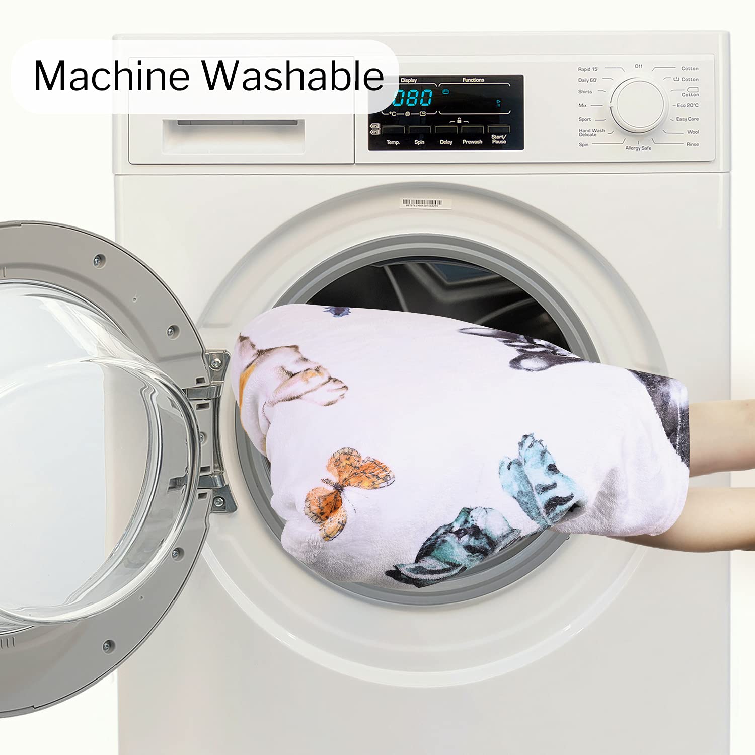 RosieLily Soft Fleece Cat Blanket for Women & Kids - Cozy White Plush Throw with Cute Cartoon Cat Design - Perfect for Sofa, Bed, Office & Gift Giving