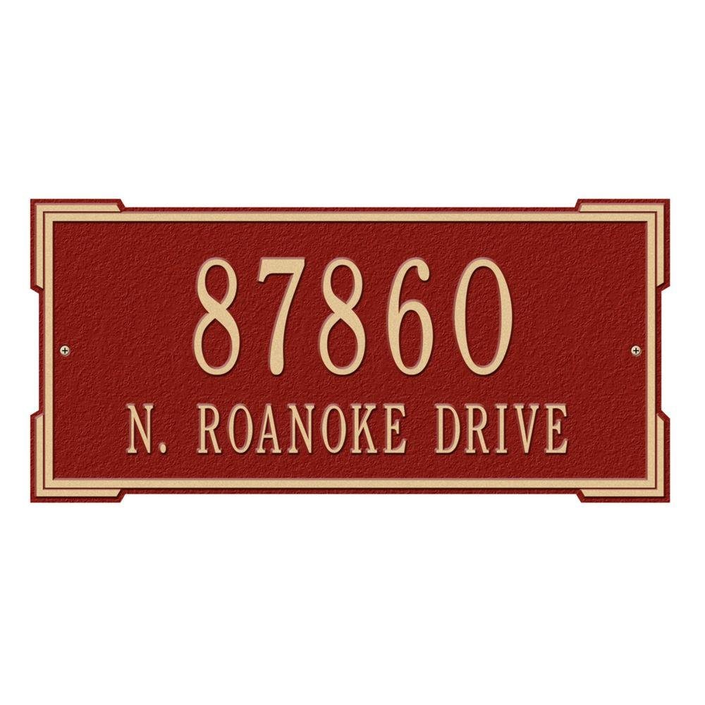 Roanoke Standard Wall Plaque in Red and Gold - Elegant Home Decor for Living Room, Bedroom & Office | Perfect Gift for Housewarming & Holidays