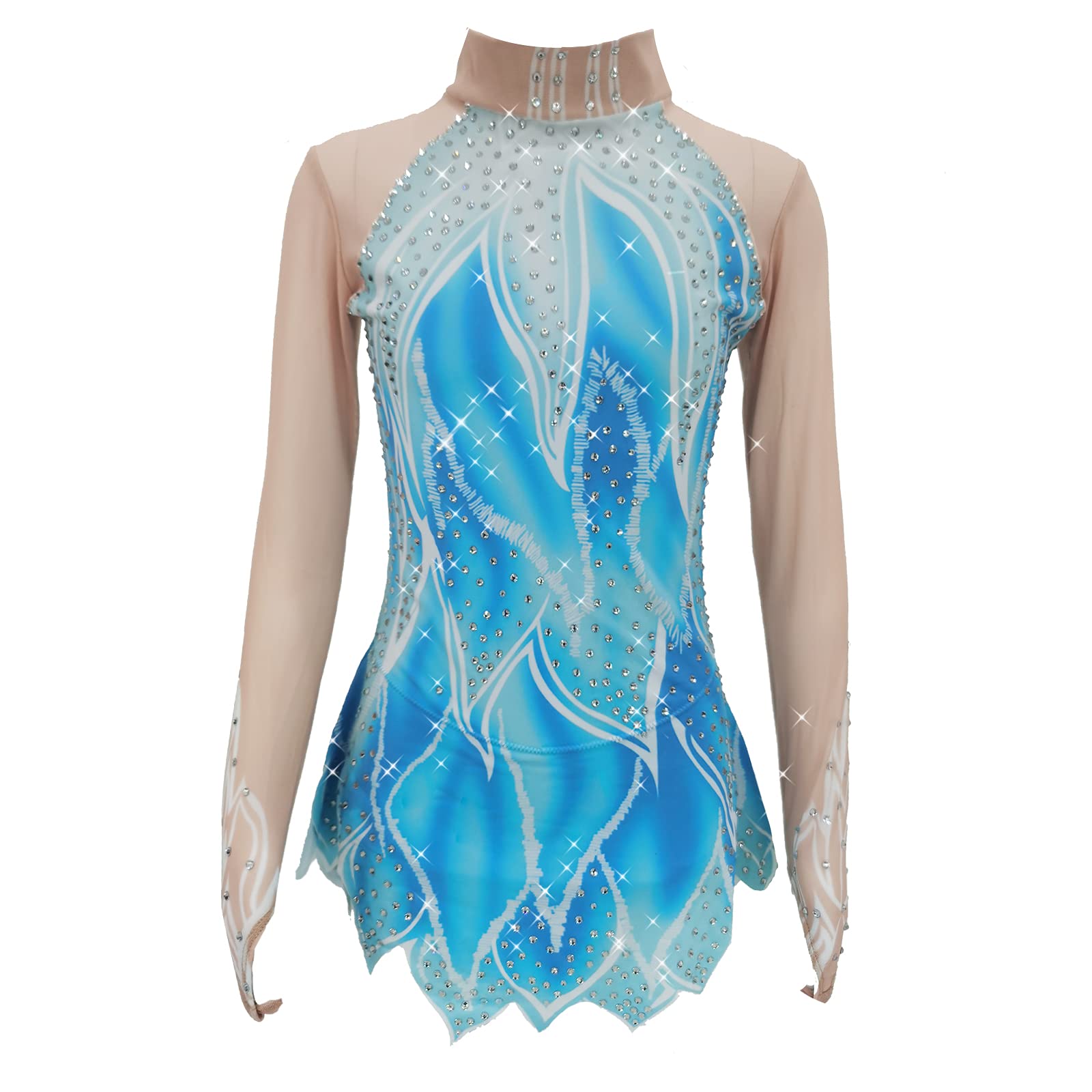 LIUHUO Girls' Figure Skating Dress - Stretchy Competition Costume for Women & Girls - Handmade Ice Skating Outfit for Performances, Shows & Competitions