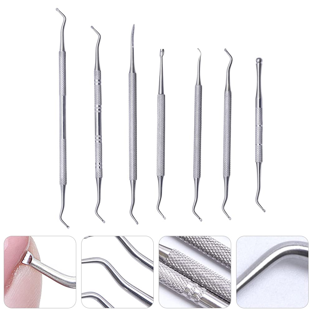 Professional Stainless Steel Cuticle Remover & Pusher Set - Manicure & Pedicure Tools with Curved Fine Tip for Nail Care - Perfect for Home Salon, DIY Nail Art & Professional Grooming