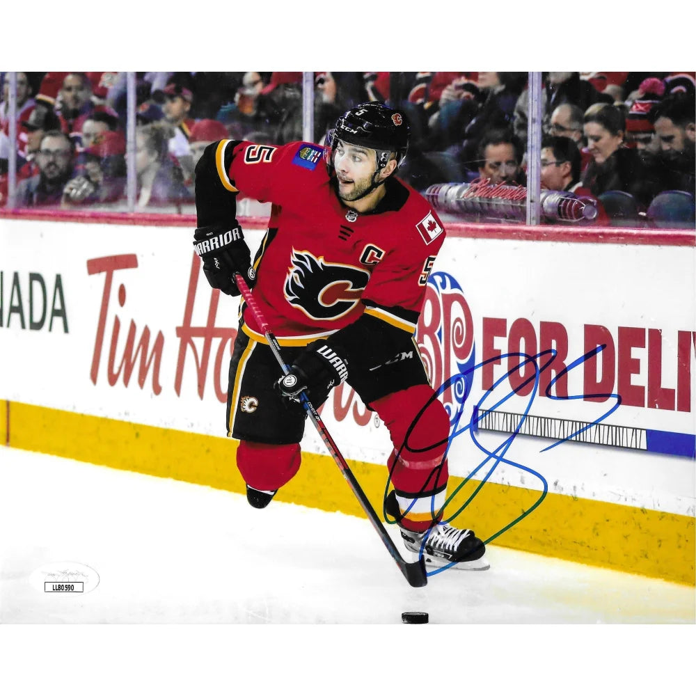 Authentic Mark Giordano Autographed 8x10 Photo with JSA COA - Calgary Flames NHL Captain Signed Memorabilia - Perfect for Sports Collectors, Fans, and Home Decor
