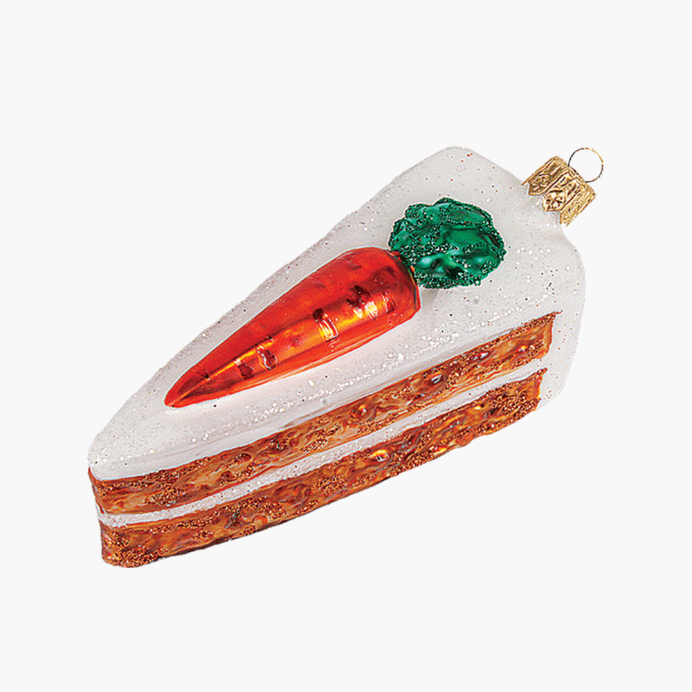 Handmade Carrot Cake Slice Ornament - Realistic Miniature Cake Decoration for Christmas Tree, Kitchen Decor, and Party Favors