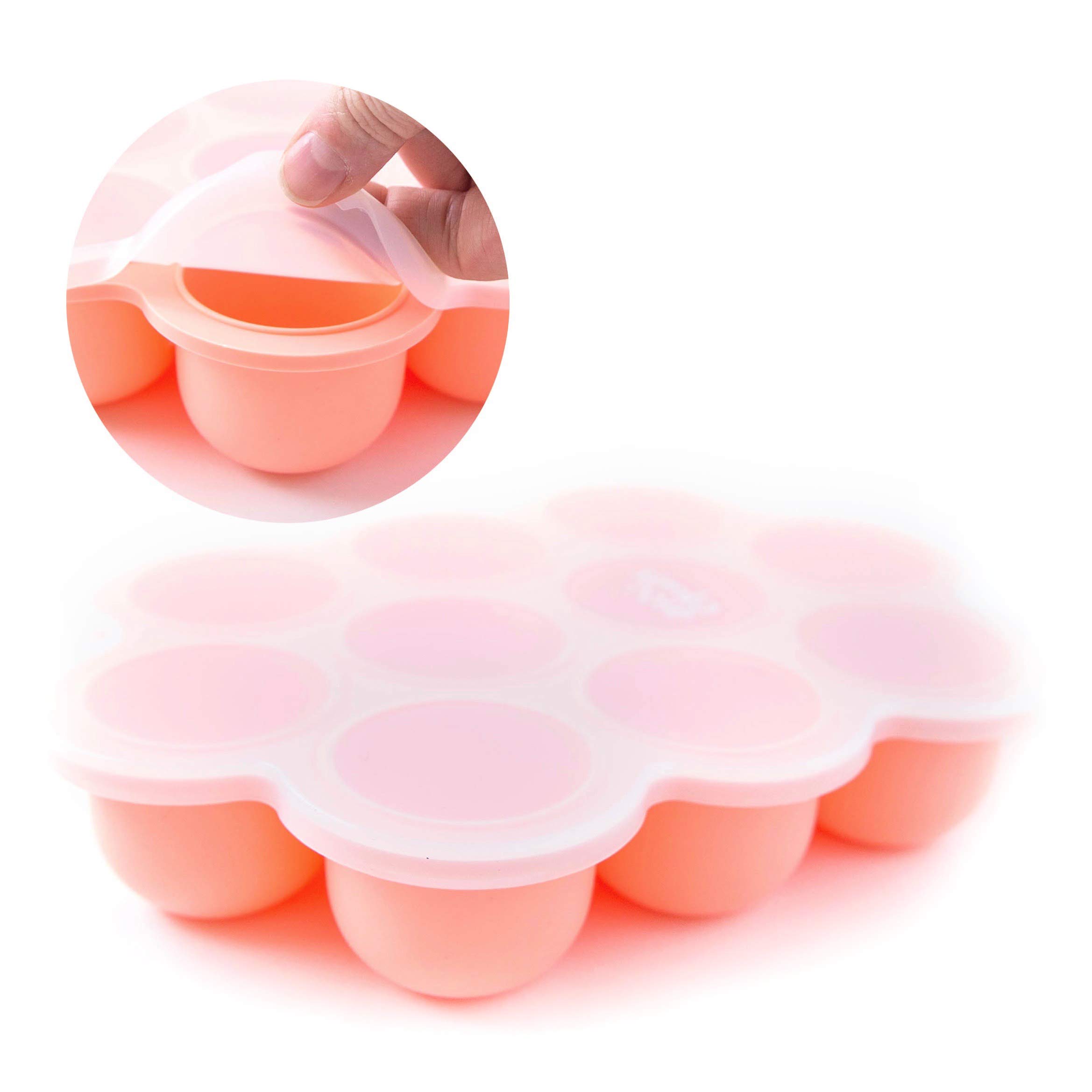 Simka Rose Baby Food Storage Containers - BPA Free 2.5 Oz Silicone Freezer Trays with Clip-on Lids for Homemade Purees & Breastmilk - Perfect for Meal Prep, Baby Led Weaning, and Breast Milk Storage