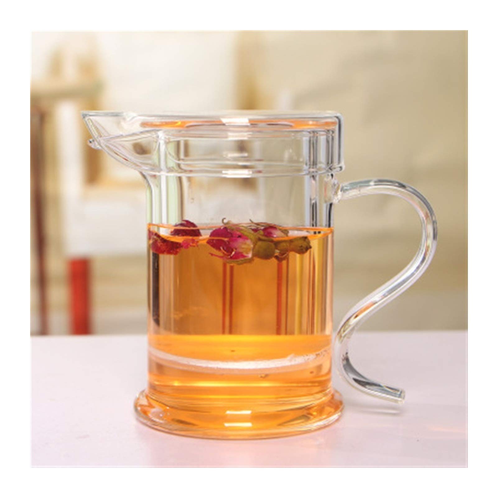 Heat-Resistant Glass Teapot with Lid & Filter - Large Capacity Transparent Tea Maker for Home & Office - Perfect for Loose Leaf Tea, Herbal Infusions & Iced Tea Brewing (Size B)