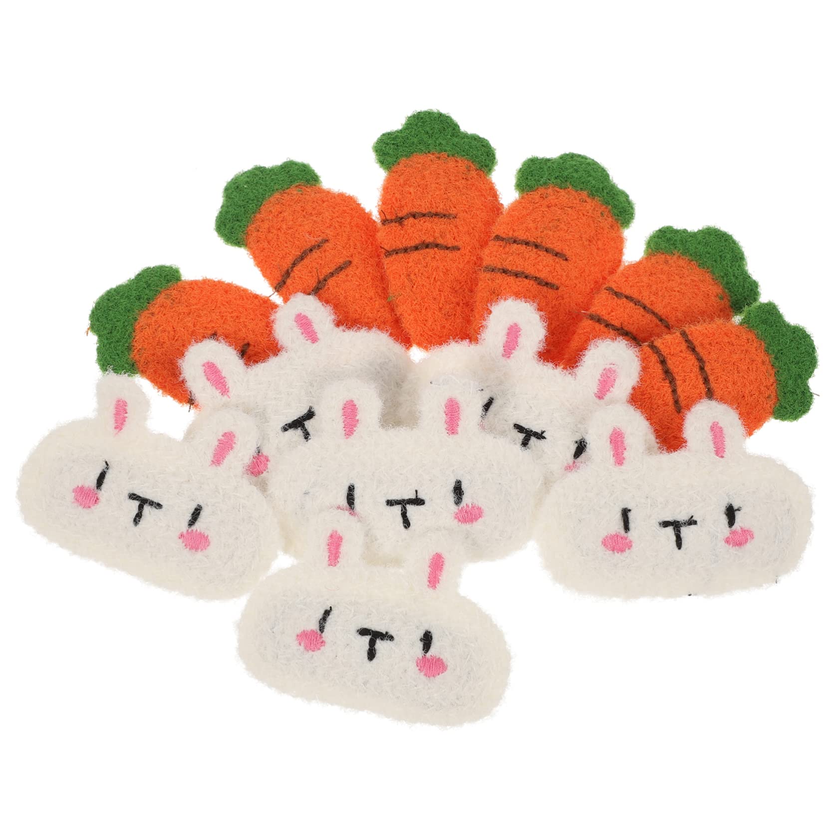 GLSTOY 12pcs Bunny Hair Clips - Cute Cartoon Plush Tiara Hair Accessories for Women & Girls, Wedding Hair Claw Clips with Carrot Charm (Great for Parties, Bridal Showers & Everyday Hairstyles)