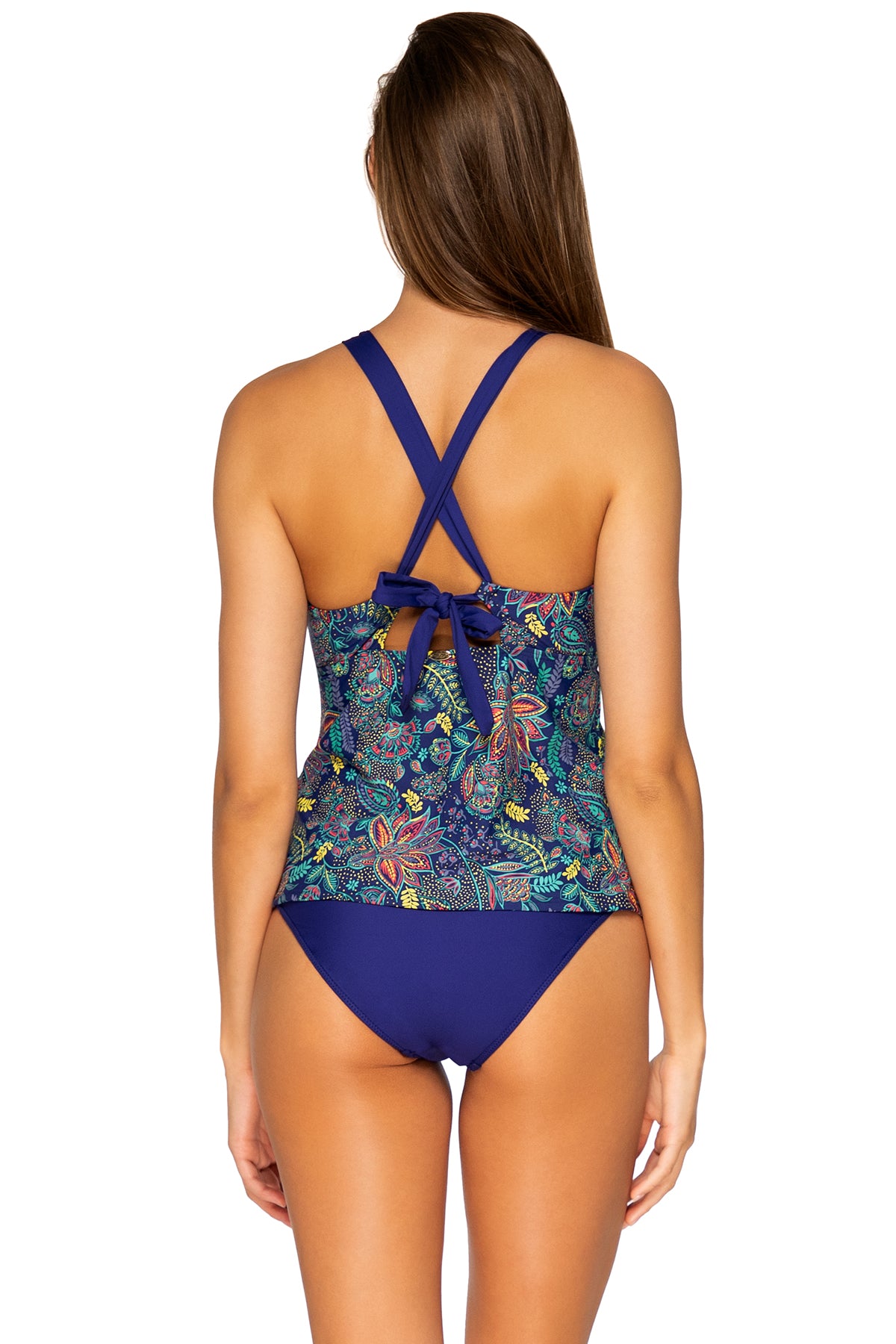 Mia Women's Floral Print Tankini Swimsuit Two Piece Set - Stylish & Comfortable Beachwear for Pool, Vacation & Summer Activities