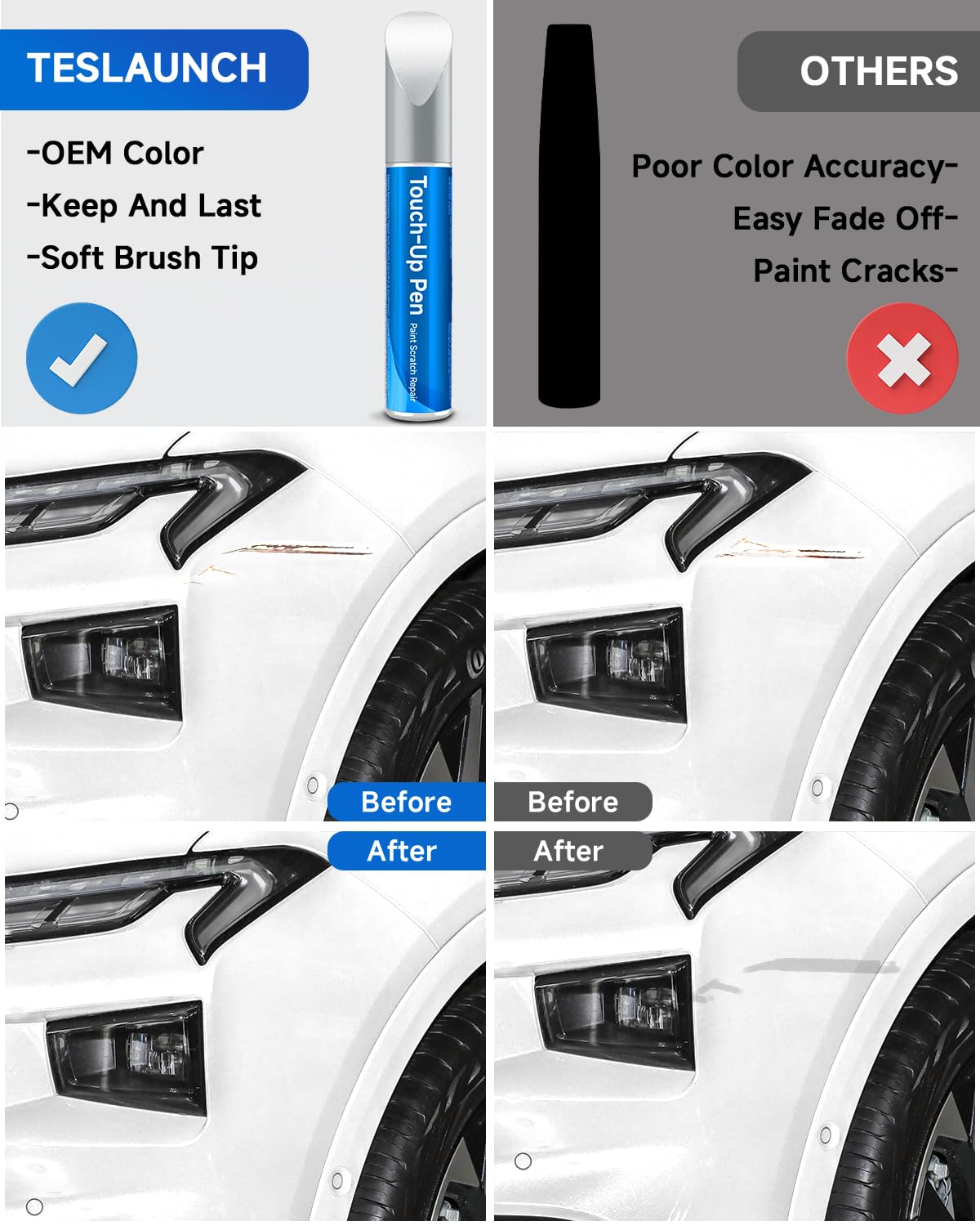 Toyota Touch Up Paint - 040 Super White/Ice Cap Exact Match for Car Scratch Repair | Perfect for Small Chips, Scratches & Dings on Doors, Bumpers & Hoods