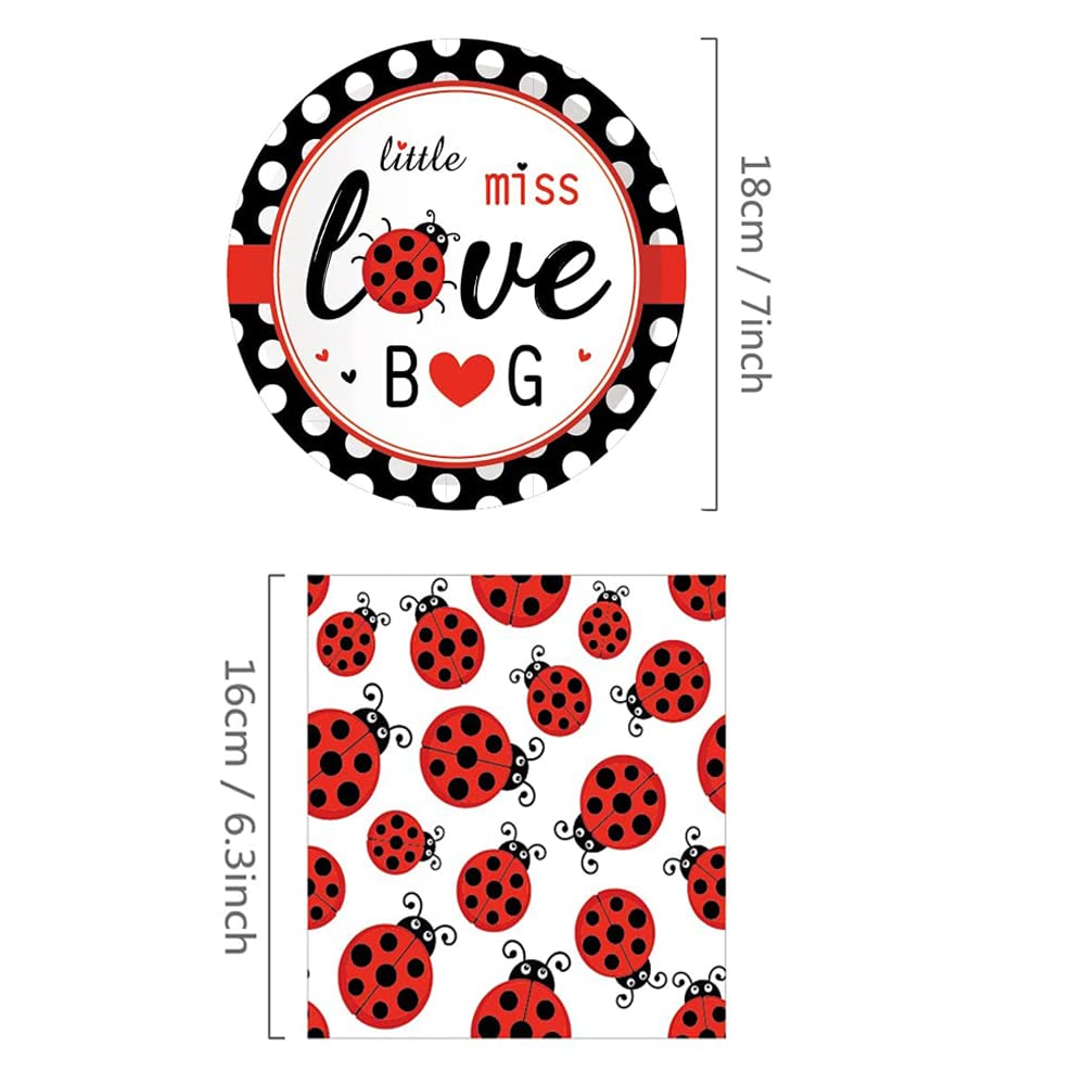 Ladybug Themed Birthday Party Supplies Kit for Girls - Includes Banner, Balloons, Tableware & Favor Pack for 8 Kids | Perfect for Garden Parties, Spring Celebrations & Children's Birthday Decorations