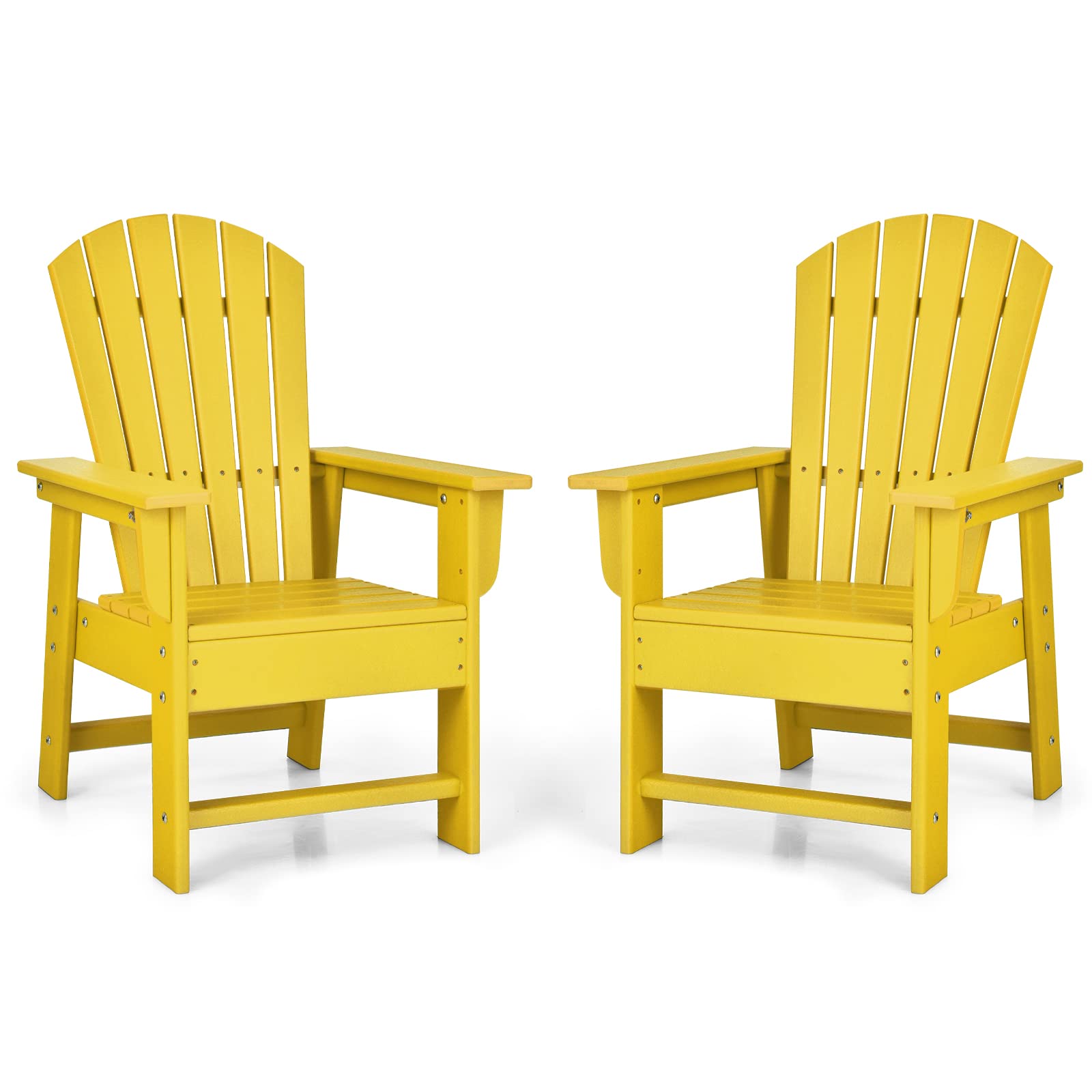**Giantex Kids Adirondack Chair - Yellow HDPE Outdoor Patio Chair with Ergonomic Backrest for Toddlers, Deck, Porch, Backyard & Poolside - Weather-Resistant & Durable for Indoor/Outdoor Use - Perfect for Relaxing, Lounging & Playtime**