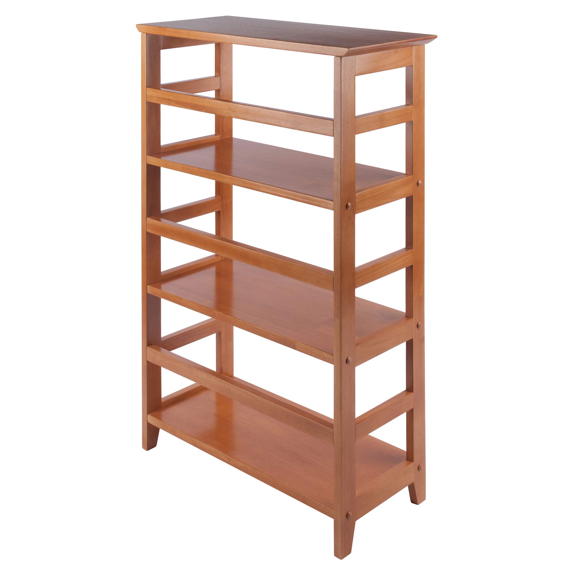 Winsome Wood Studio Shelving Unit - Honey Finish, 3-Tier Storage Shelf for Home Office, Living Room, or Bedroom Organization