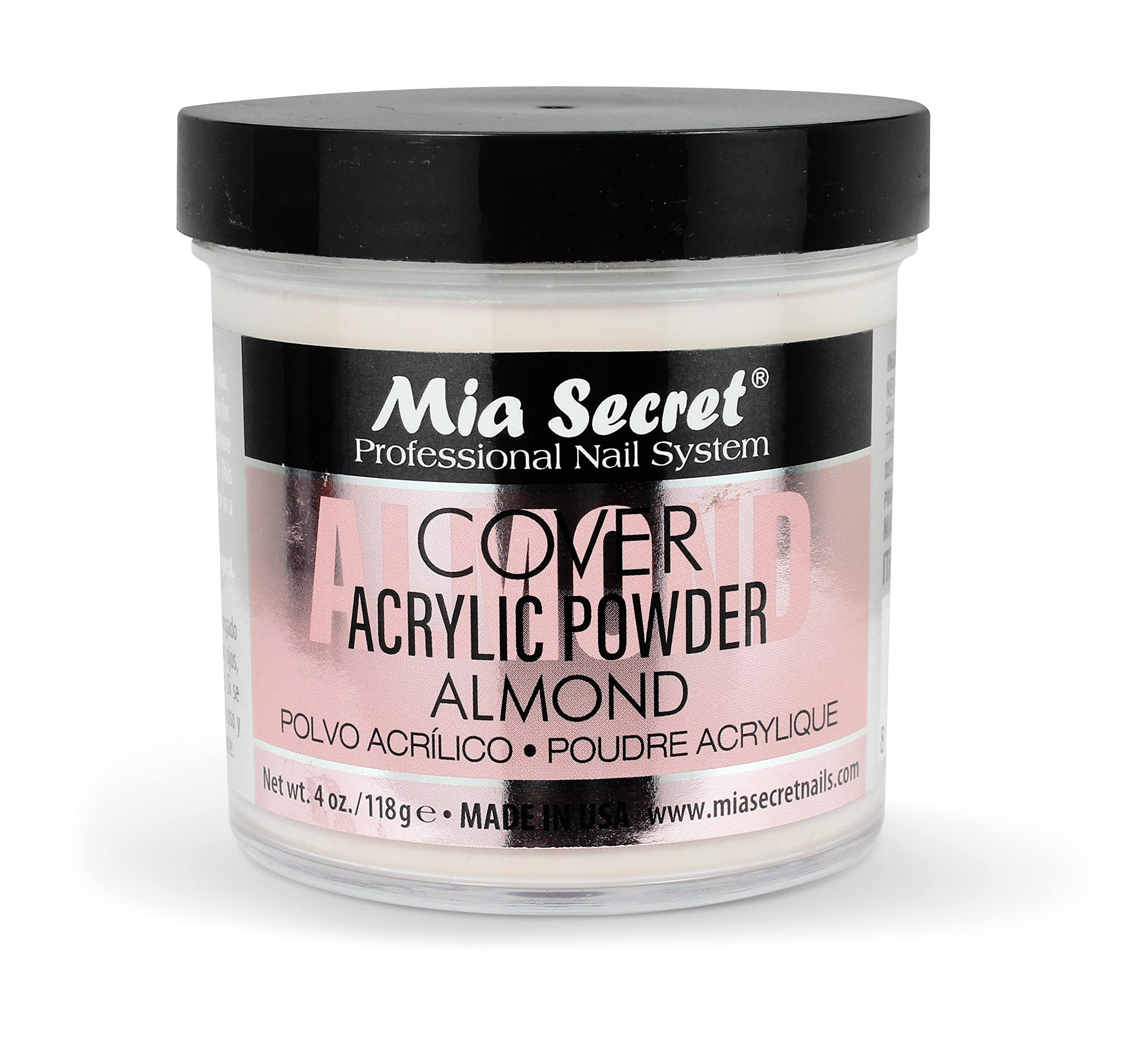 Mia Secret Acrylic Powder - Cover Almond 4 oz for Nail Art & Acrylic Nail Extensions - Perfect for Salon Professionals & DIY Nail Enthusiasts
