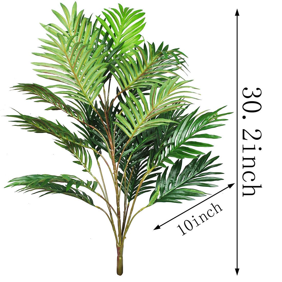 Artificial Palm Leaves - Large Tropical Faux Greenery for Wedding Decor, Party Arrangements & Home Decor - Set of 2 Green Fake Plants for Indoor/Outdoor Use