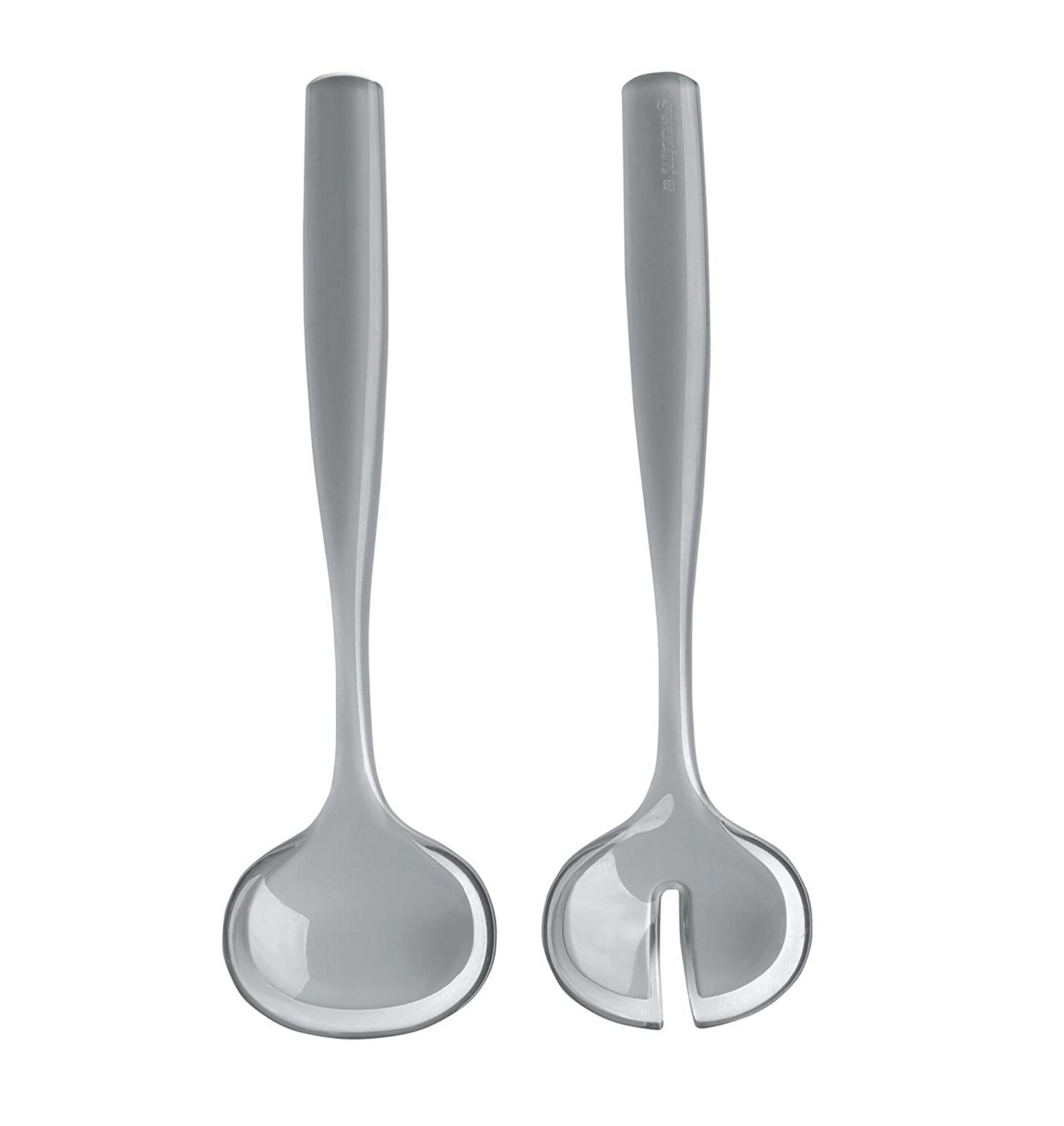 Guzzini 10.6 Inch Salad Servers Set - Premium Stainless Steel with Ergonomic Handle - Perfect for Serving Salads, Pasta, and Appetizers at Parties, BBQs, and Family Dinners