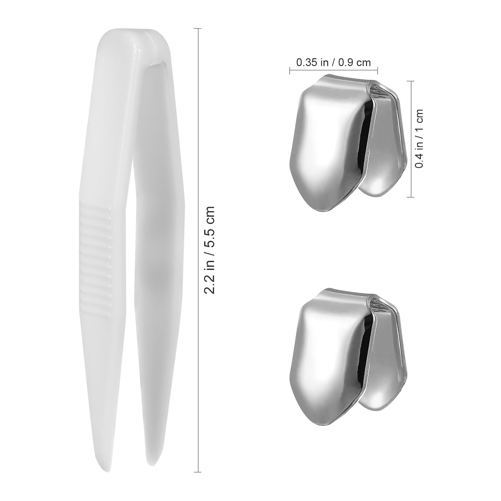 ULTNICE 2pcs Silver Single Tooth Fang Grillz - Top & Bottom Dental Jewelry for Hip Hop Style | Perfect for Halloween, Costume Parties & Rap Performances