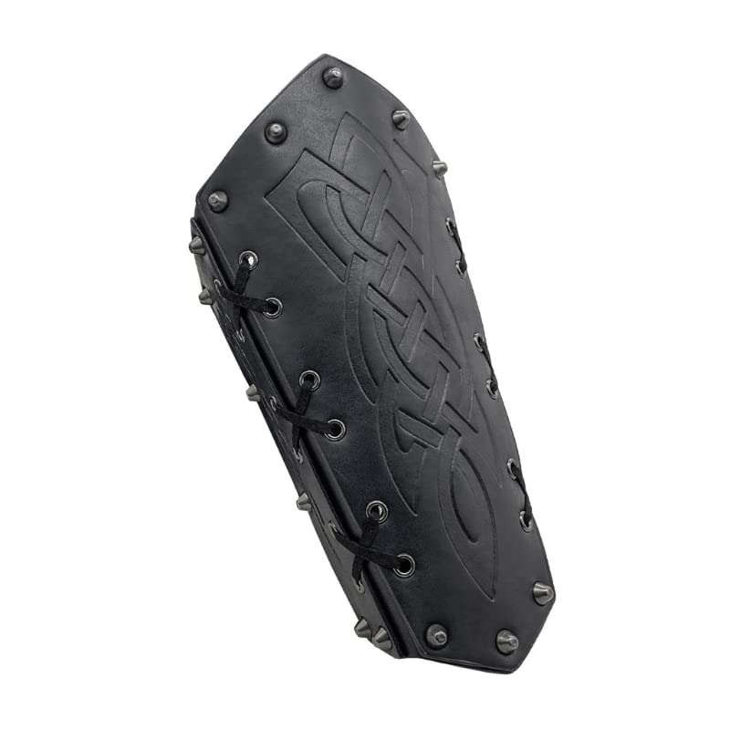 Vintage Renaissance Arm Guards - Norse Embossed Leather Bracers for Medieval Cosplay & LARP Costume - Perfect for Viking Reenactments, Renaissance Fairs, and Theatrical Performances